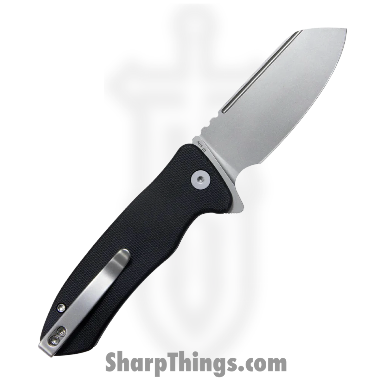 Kubey - KUB336E - Creon - Folding Knife - AUS-10A Blasted Reverse Tanto - G10 - Black - Image 2