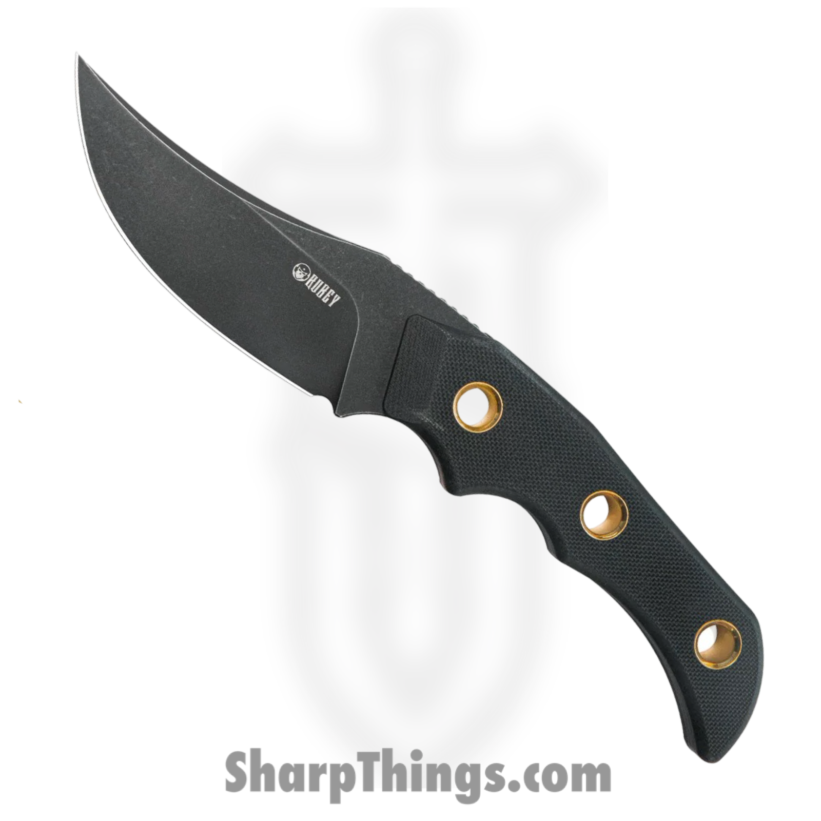 Kubey - KUB375B - Willumsen Hunter - Fixed Blade Knife - 14C28N Blackwash Clip Point - G10 - Black Gold