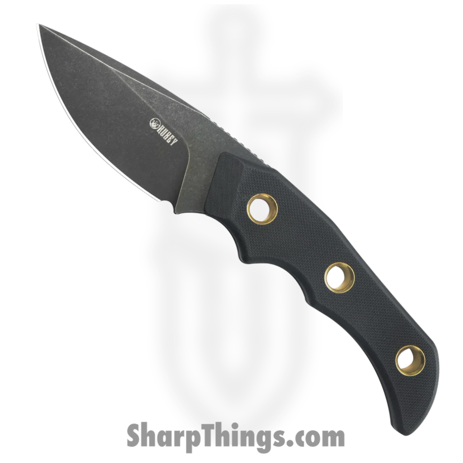Kubey - KUB376C - Willumsen Hunter - Fixed Blade Knife - 14C28N Blackwash Drop Point - G10 - Black