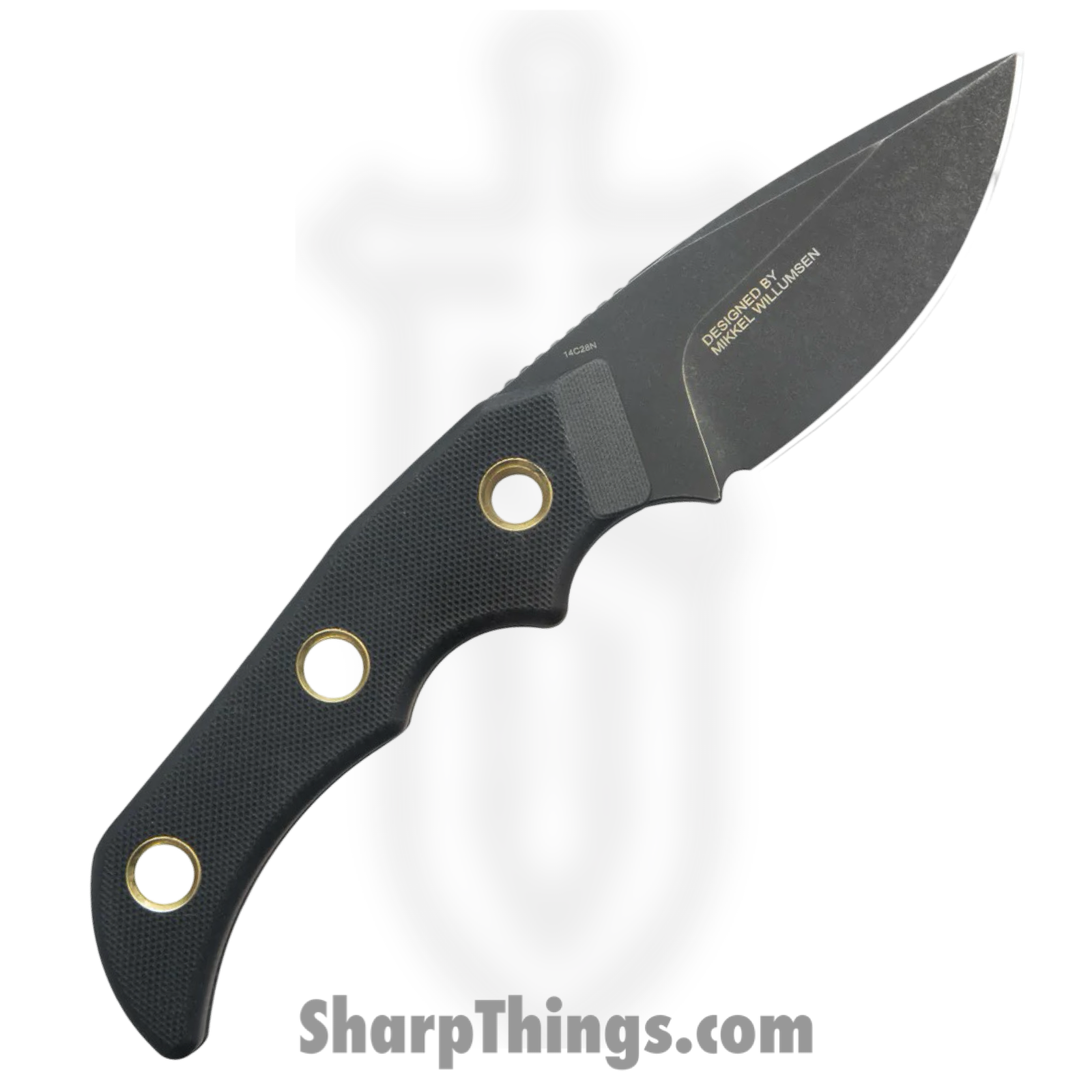 Kubey - KUB376C - Willumsen Hunter - Fixed Blade Knife - 14C28N Blackwash Drop Point - G10 - Black - Image 2