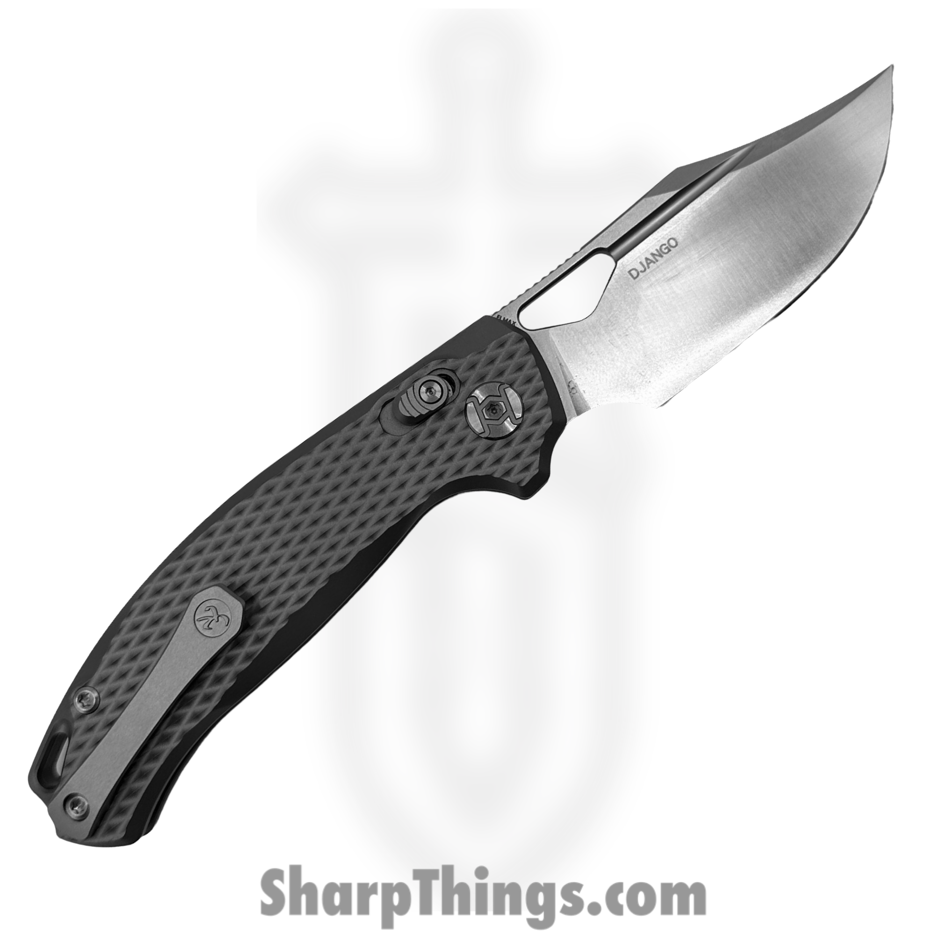 Kunwu - KUNX707T1A - Django Crossbar Lock - Folding Knife - ELMAX Satin Clip Point - Titanium - Textured - Image 2