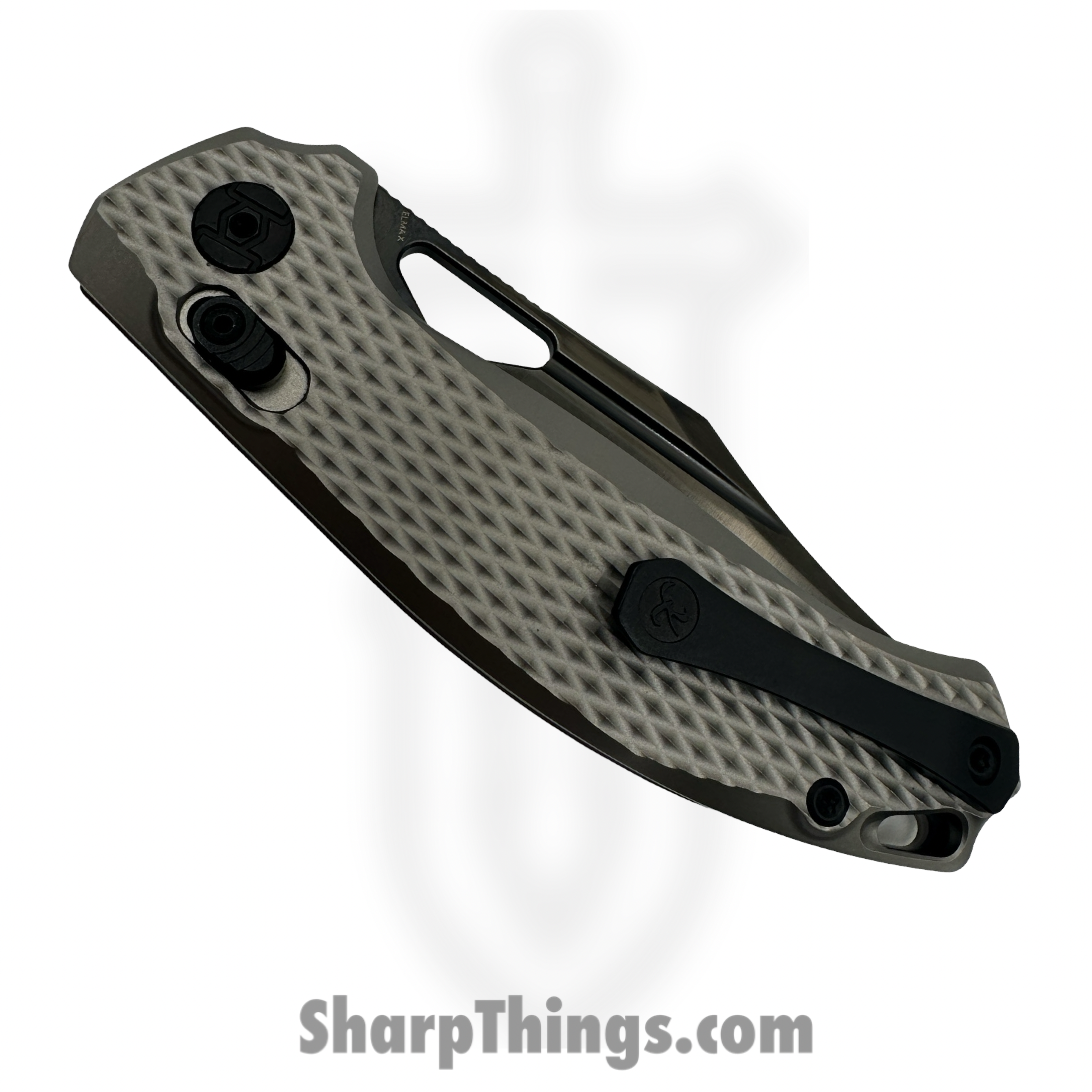 Kunwu - KUNX707T3 - Django Crossbar Lock - Folding Knife - ELMAX DLC Clip Point - Titanium - Textured - Image 4