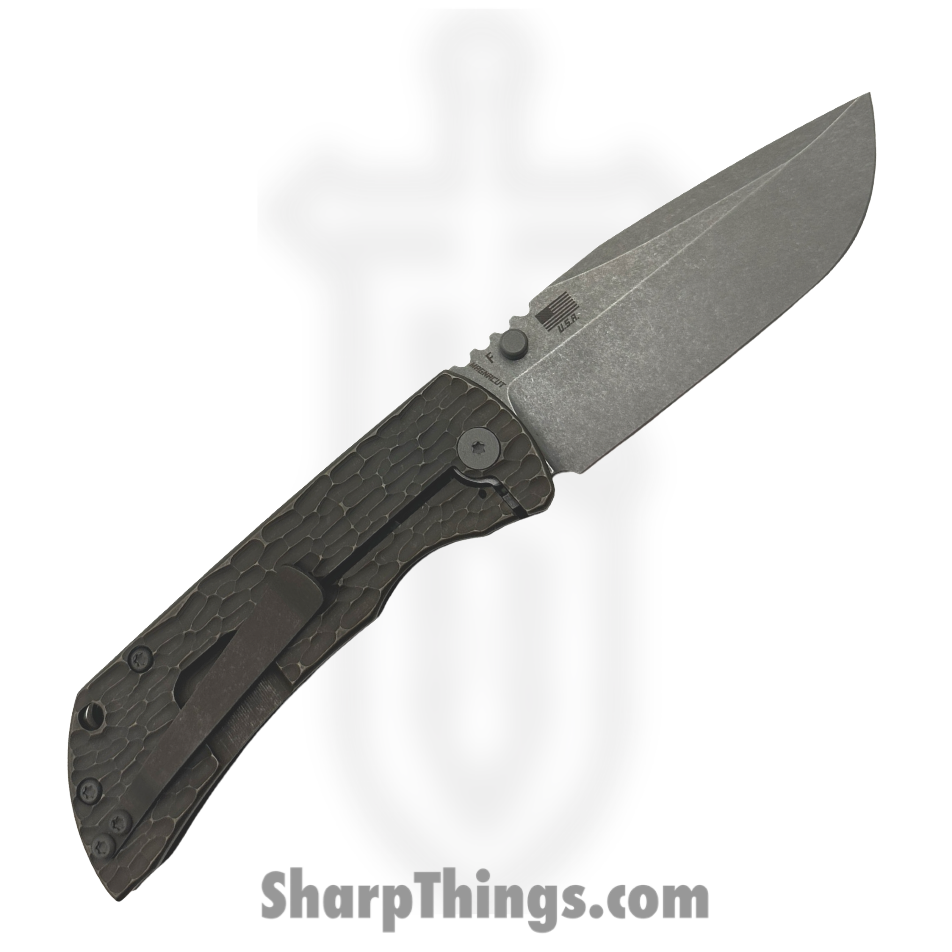 McNees - MAC2-35-AT-BZ-JG - Mac 3.5 - Folding Knife - CPM MagnaCut Stonewash Spear Point - Jigged Titanium - Atomic Bronze - Image 2