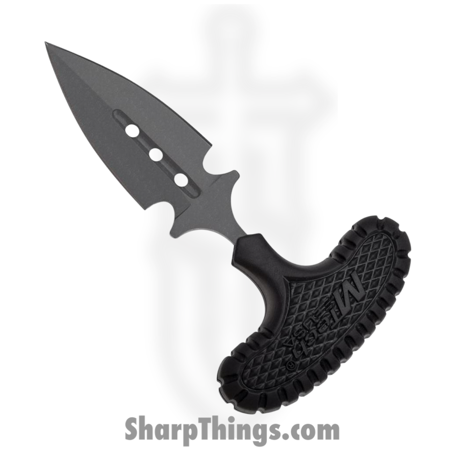 MTech Knives - MT2046BK - Push Dagger Set - Fixed Blade Knife - Stainless Coated Dagger - Rubber - Black