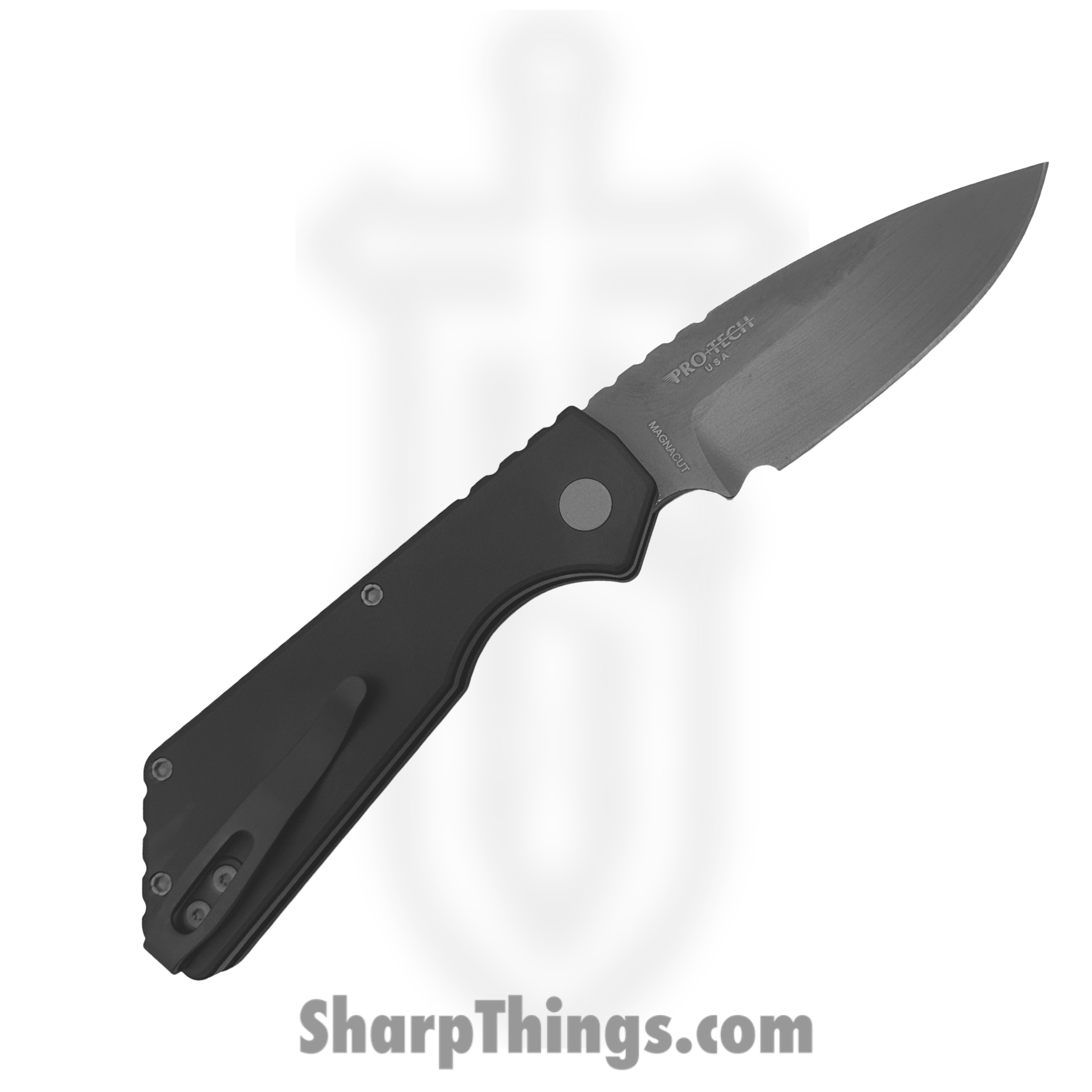 ProTech - PT221 - Strider PT+ - Automatic Knife - CPM MagnaCut Smokey Gray Drop Point - 6061-T6 Aluminum - Black - Image 2