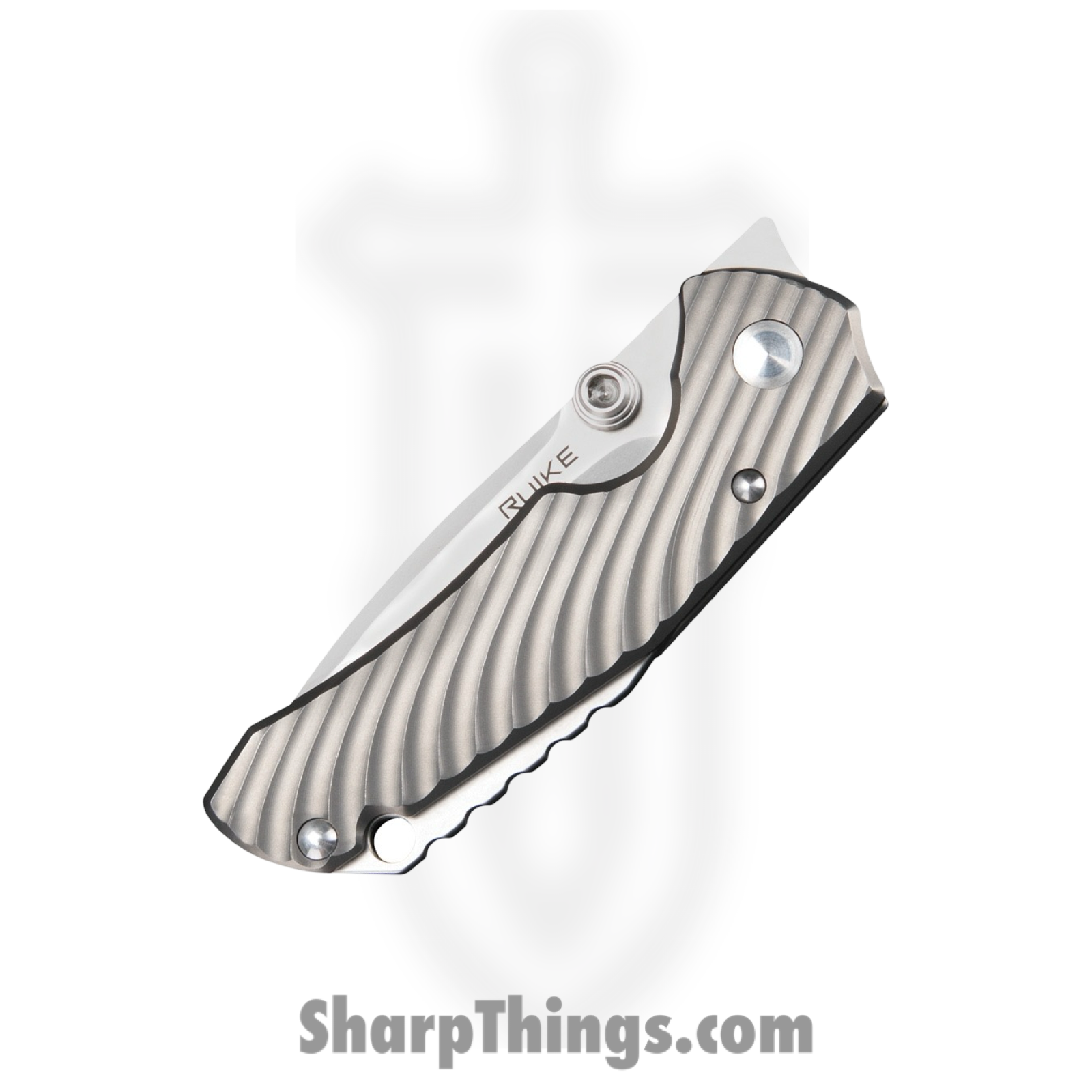 Ruike - RKEM671TZ - M671-TZ - Folding Knife - 154CM Satin Tanto - Titanium - Gray - Image 4
