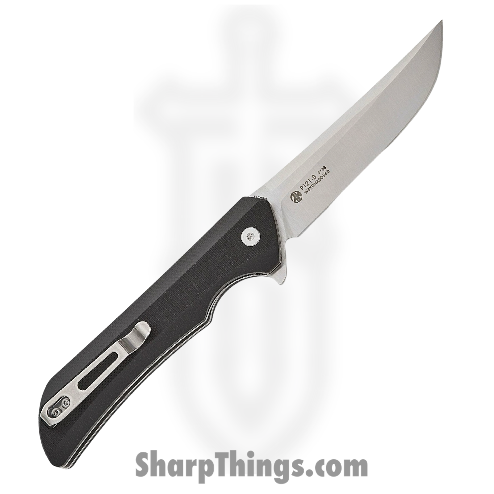 Ruike - RKEP121B - Hussar P121 - Folding Knife - 14C28N Sandvik Satin Trailing Point - G10 - Black - Image 2