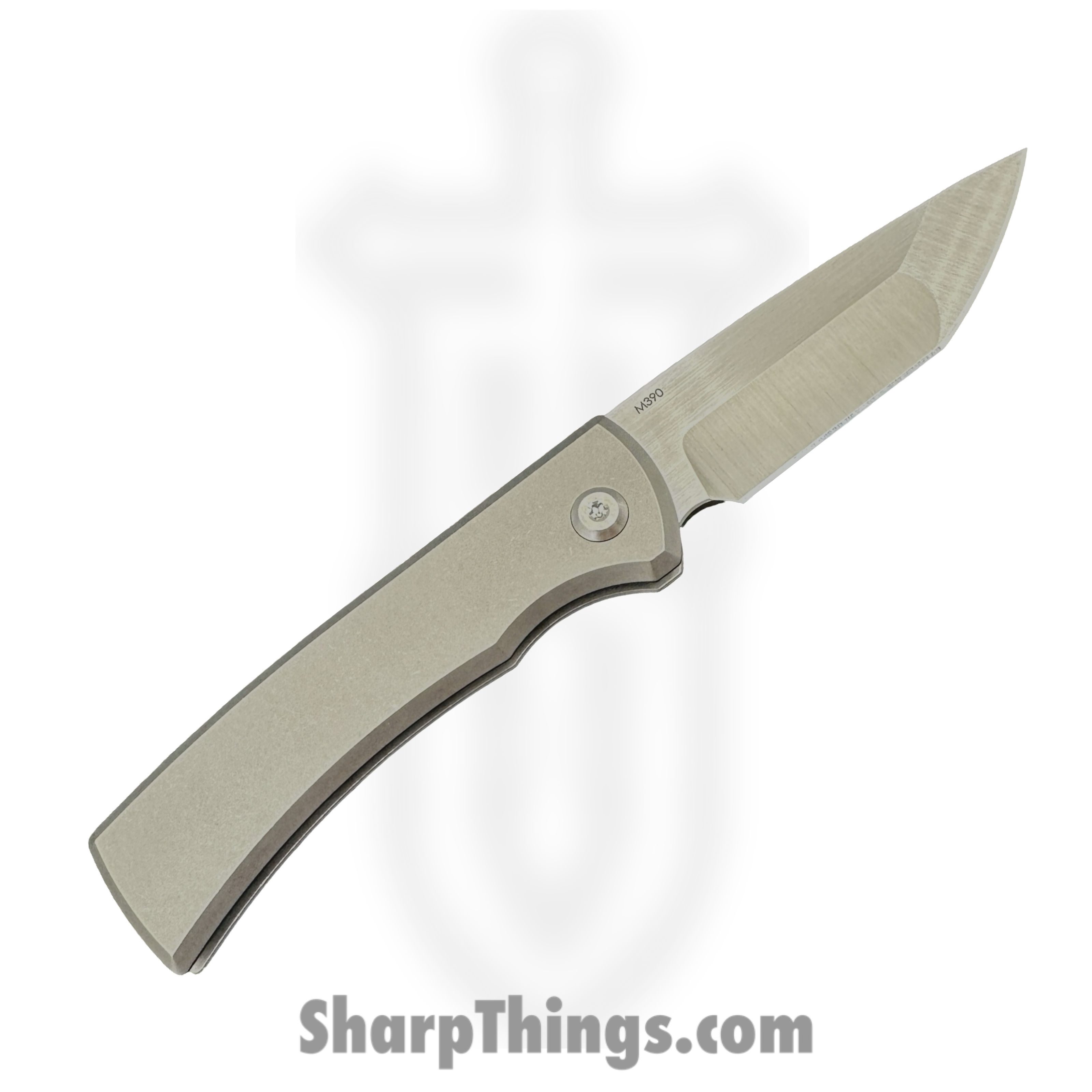 Chaves Knives - Slp-TN-SW-TI - Rendencion Slip Joint - Folding Knife - M390 Satin Tanto - Titanium Copper Inlay - Stonewash - Image 7