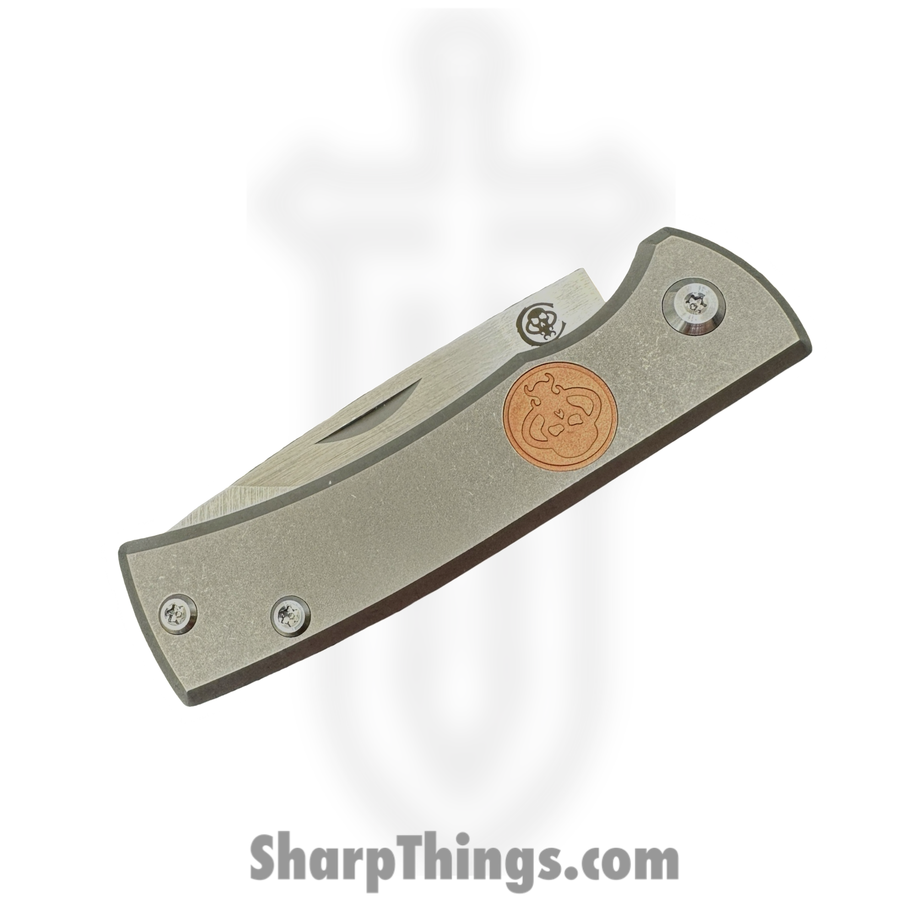 Chaves Knives - Slp-TN-SW-TI - Rendencion Slip Joint - Folding Knife - M390 Satin Tanto - Titanium Copper Inlay - Stonewash - Image 5