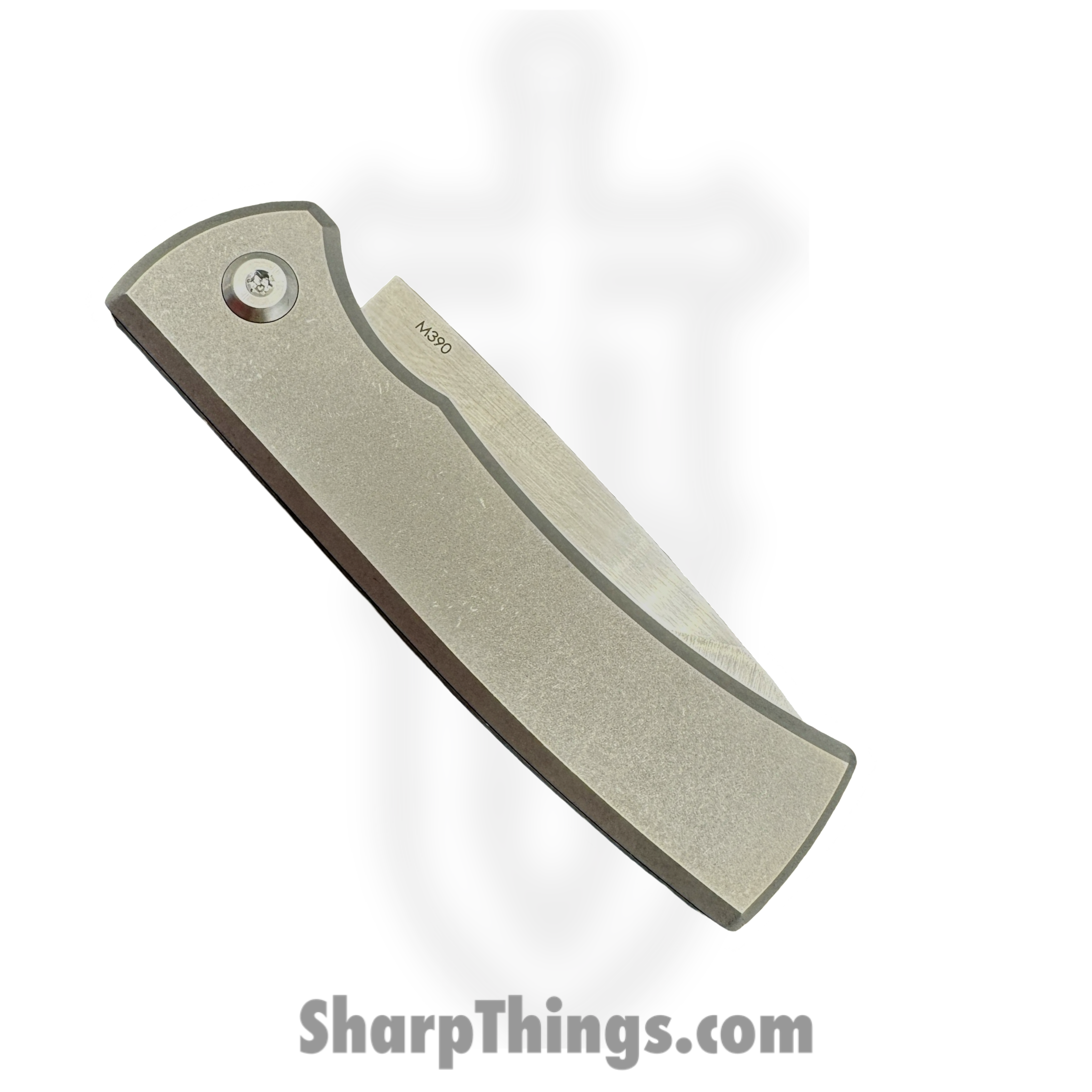 Chaves Knives - Slp-TN-SW-TI - Rendencion Slip Joint - Folding Knife - M390 Satin Tanto - Titanium Copper Inlay - Stonewash - Image 4