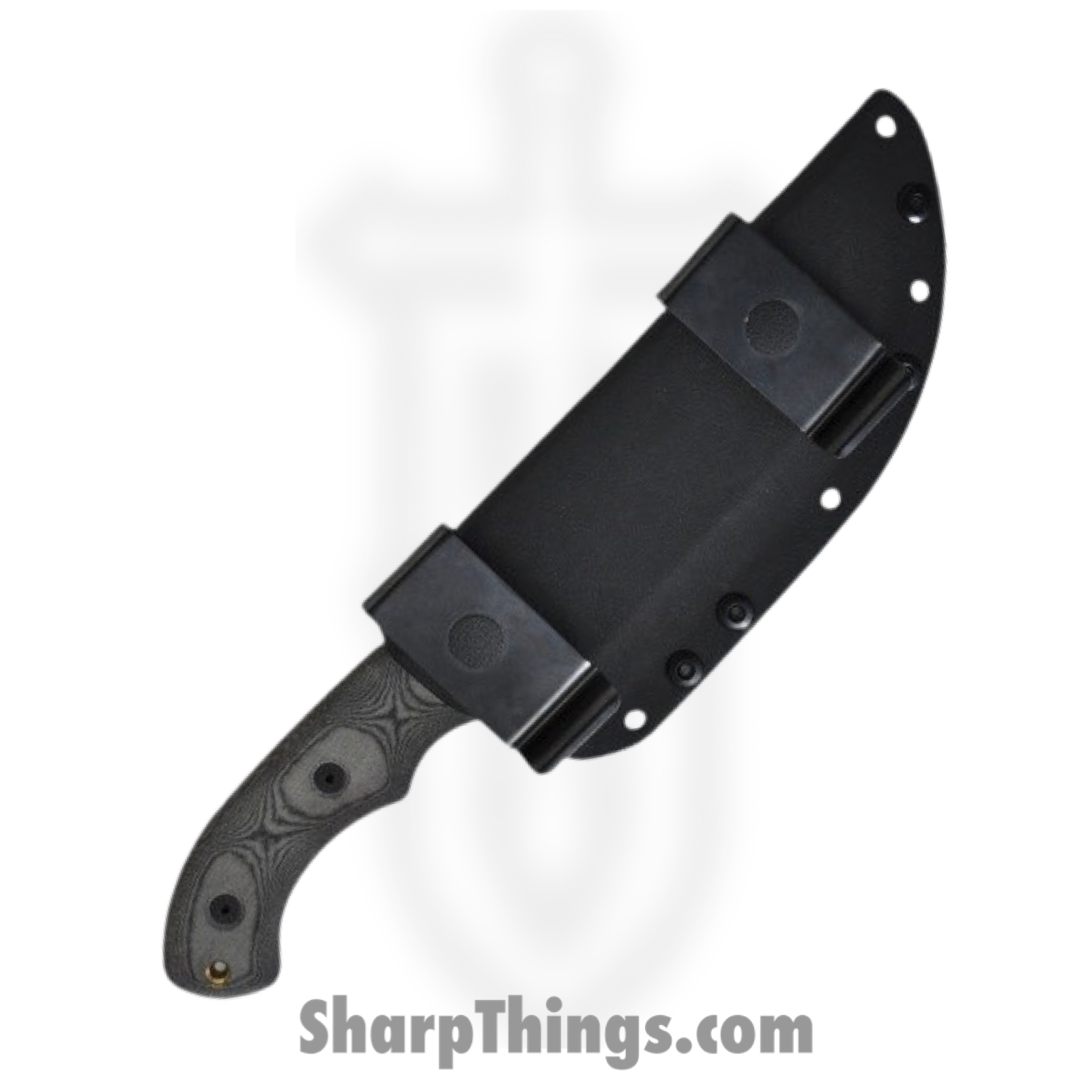 Tops - TPTBT010RMT - Tom Brown Tracker - Fixed Blade Knife - 1095 HC Coated Clip Point - Micarta - Gray - Image 2