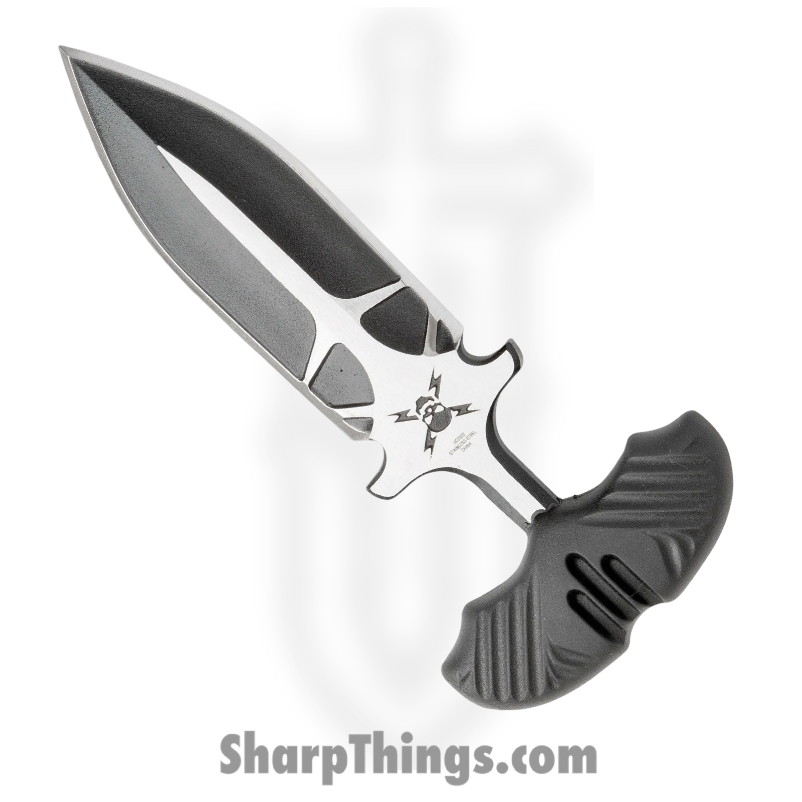 United Cutlery - UC3332 - M48 Push Dagger - Fixed Blade Knife - 2Cr13 Two Tone Dagger - TPR - Black