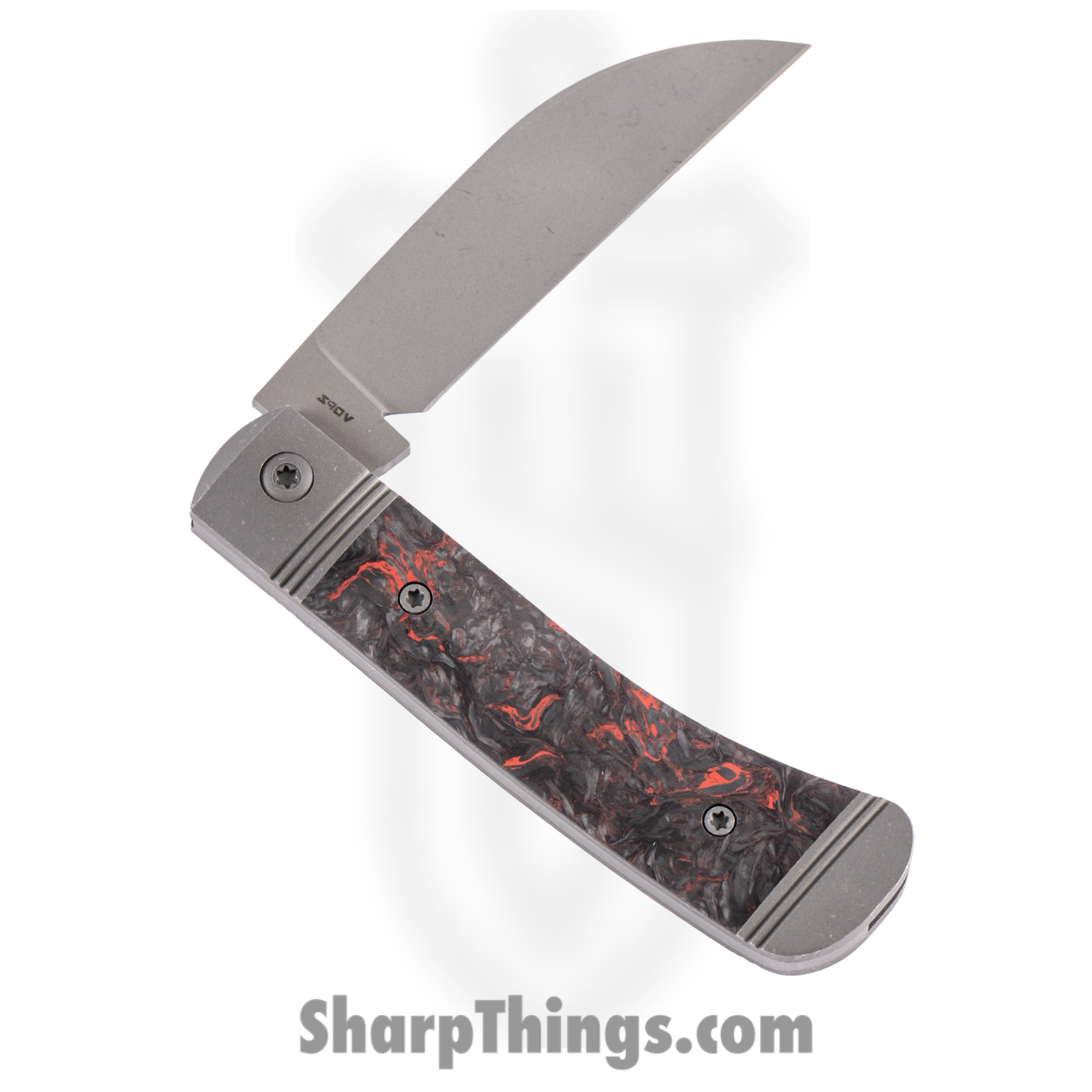 Jack Wolf Knives - Venom-02-FC-DM-RED - Venom Jack - Folding Knife - S90V Blasted Sheepsfoot - FATCarbon - Dark Matter Red - Image 2