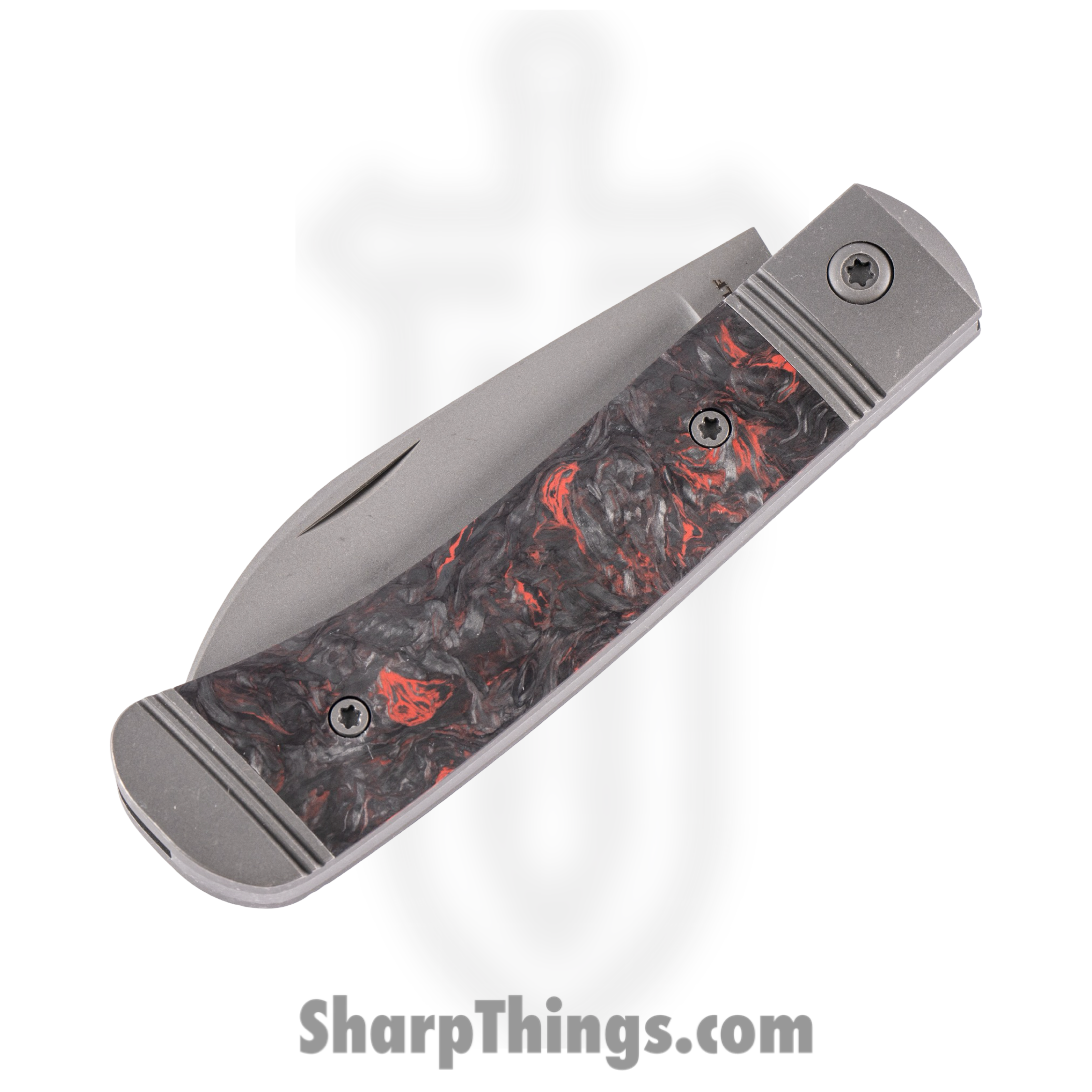 Jack Wolf Knives - Venom-02-FC-DM-RED - Venom Jack - Folding Knife - S90V Blasted Sheepsfoot - FATCarbon - Dark Matter Red - Image 3