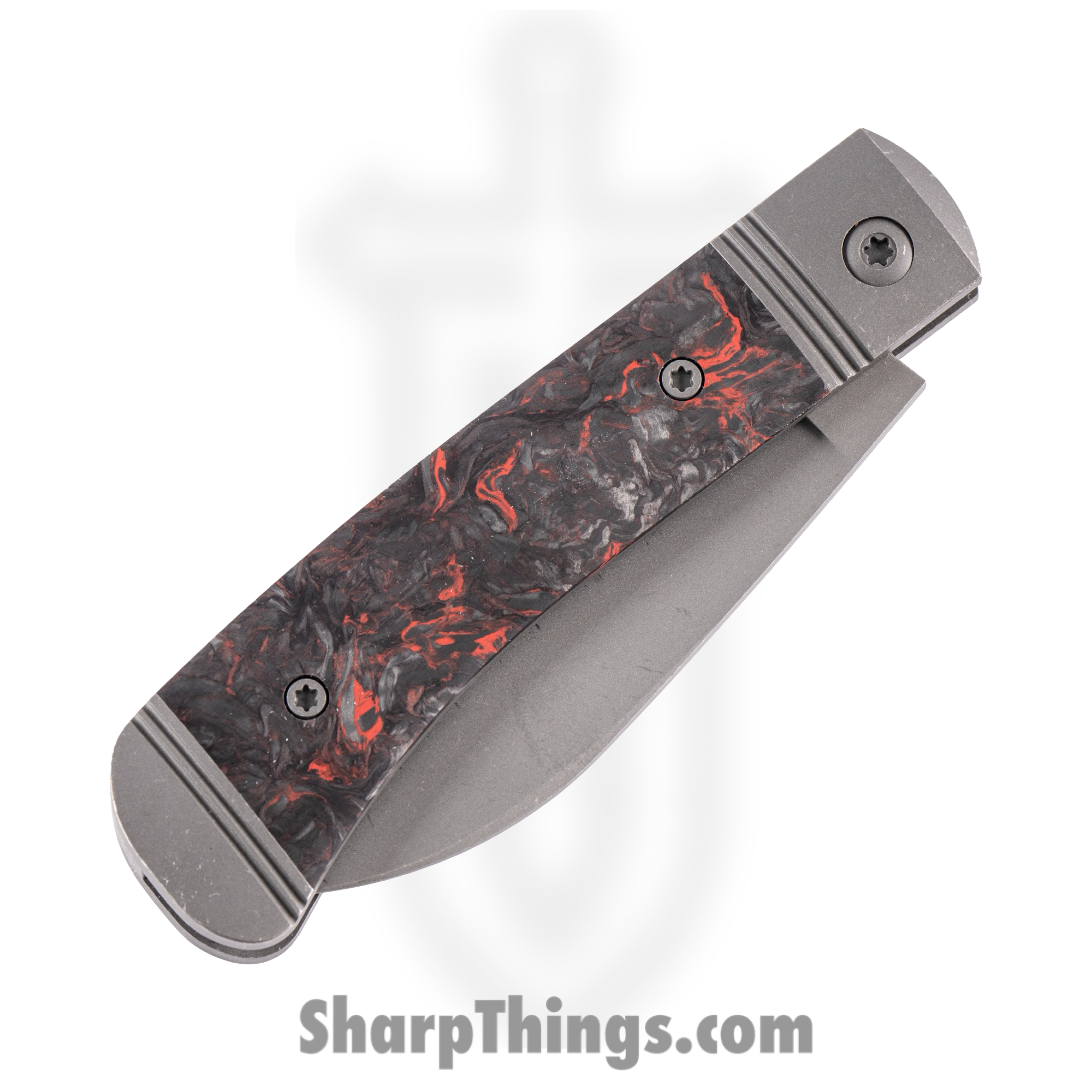 Jack Wolf Knives - Venom-02-FC-DM-RED - Venom Jack - Folding Knife - S90V Blasted Sheepsfoot - FATCarbon - Dark Matter Red - Image 4