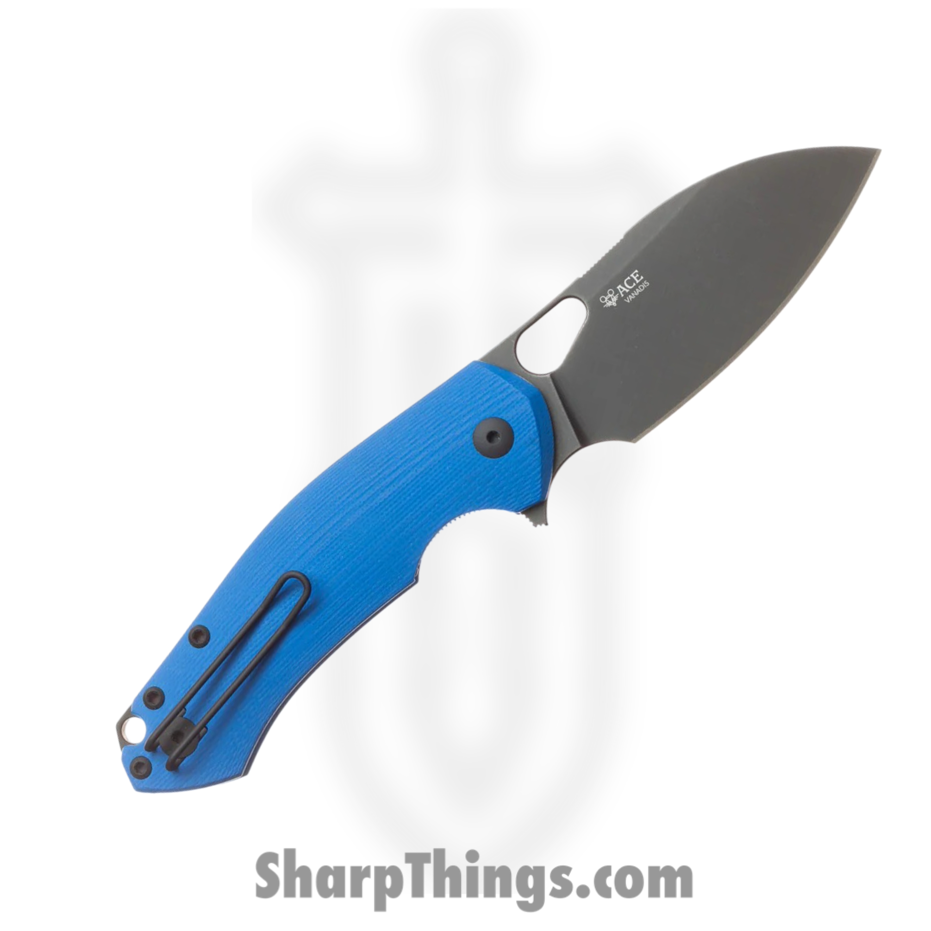 GiantMouse - BIBLIO-XL-BLUE-G10 - Biblio XL - Folding Knife - Vanadis Coated Sheepsfoot - G10 - Blue - Image 2