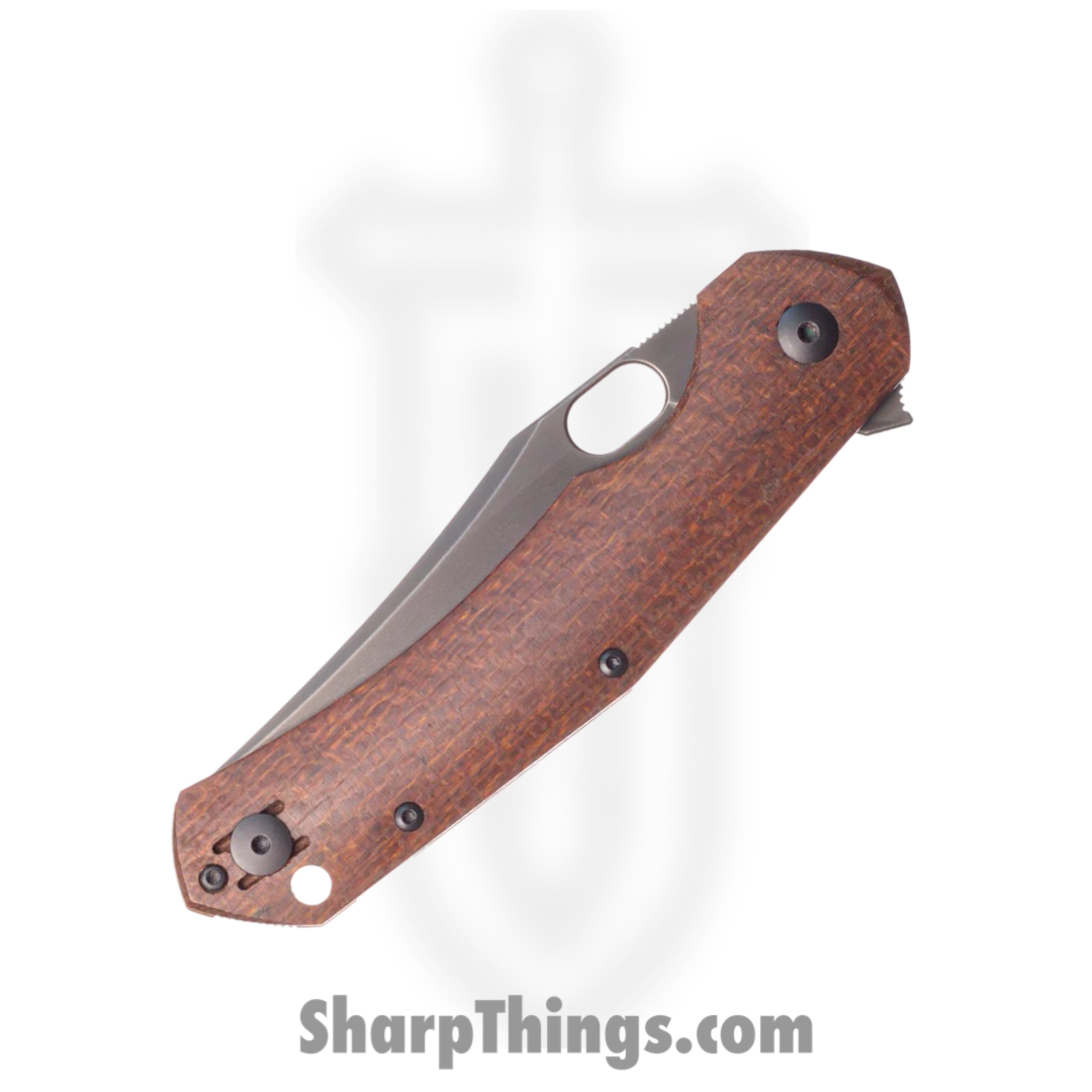 GiantMouse - JUTLAND-BURLAP-MICARTA - Jutland - Folding Knife - Vanadis Blackwash Trailing Point - Micarta - Brown - Image 3
