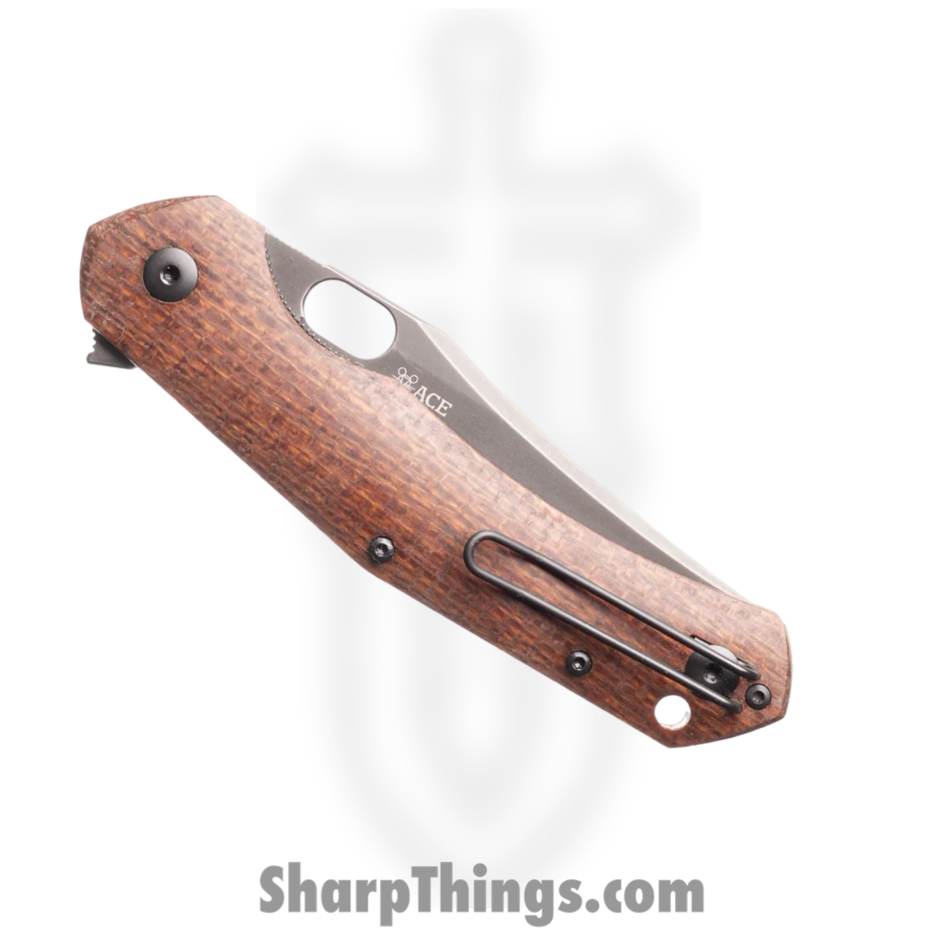 GiantMouse - JUTLAND-BURLAP-MICARTA - Jutland - Folding Knife - Vanadis Blackwash Trailing Point - Micarta - Brown - Image 4