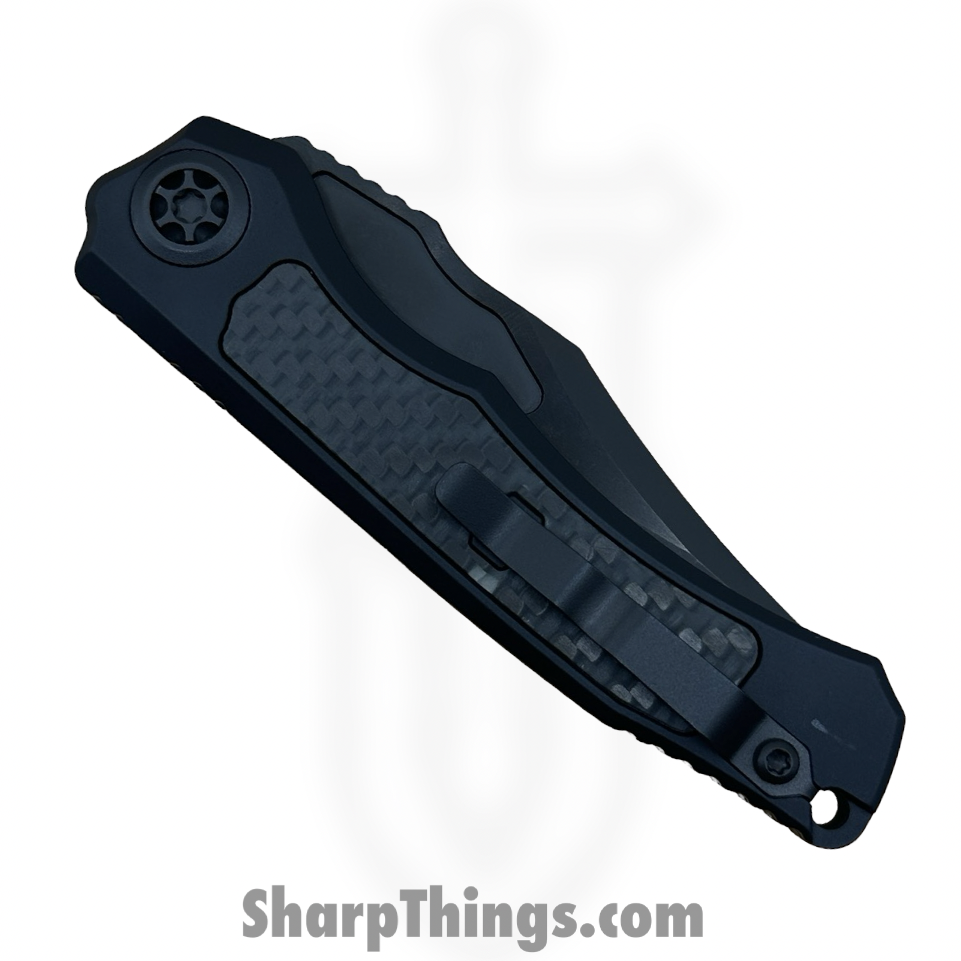 Heretic Knives - H002-6A-GLO/CF - Wraith V4 - Automatic Knife - CPM MagnaCut DLC Bowie - Aluminum - Black - Image 4