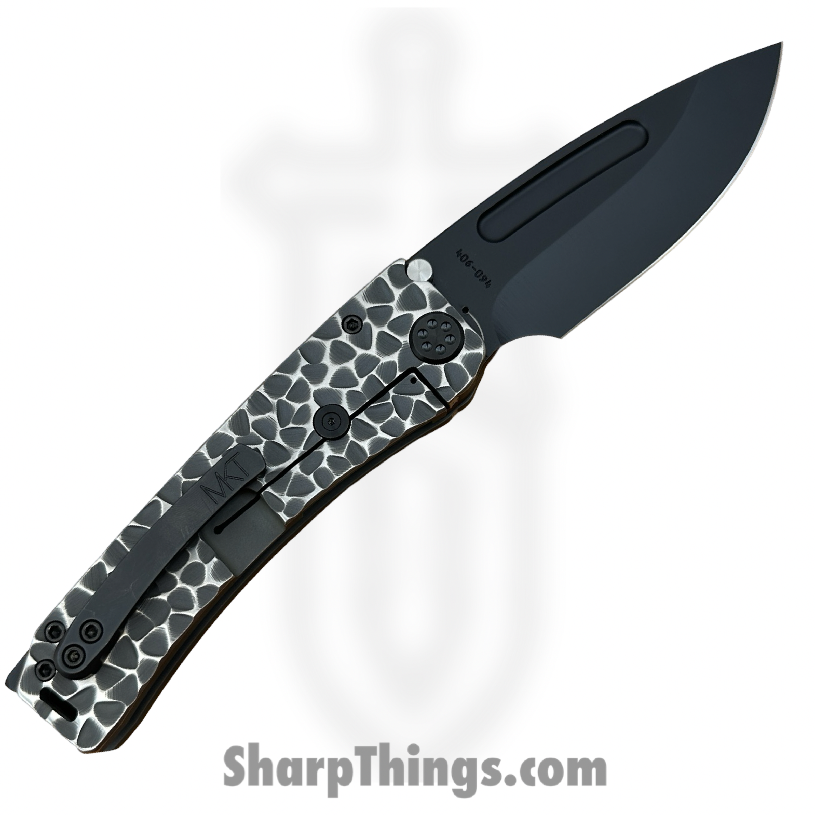 Medford Knife and Tool - 091924D - Marauder-H - Folding Knife - S45VN Coated Drop Point - Titanium "Peaks and Valleys" - Natural - Image 2