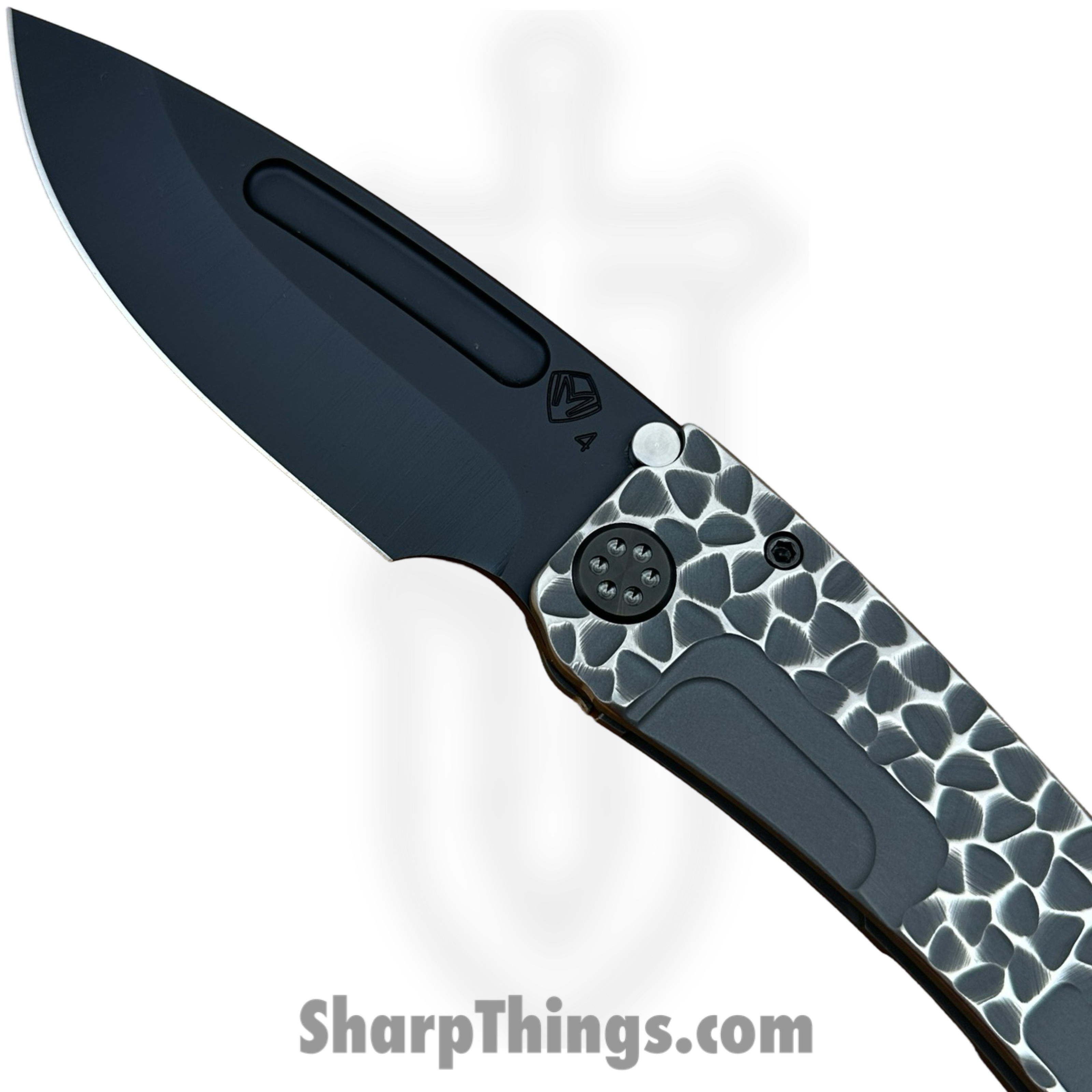 Medford Knife and Tool - 091924D - Marauder-H - Folding Knife - S45VN Coated Drop Point - Titanium "Peaks and Valleys" - Natural - Image 3