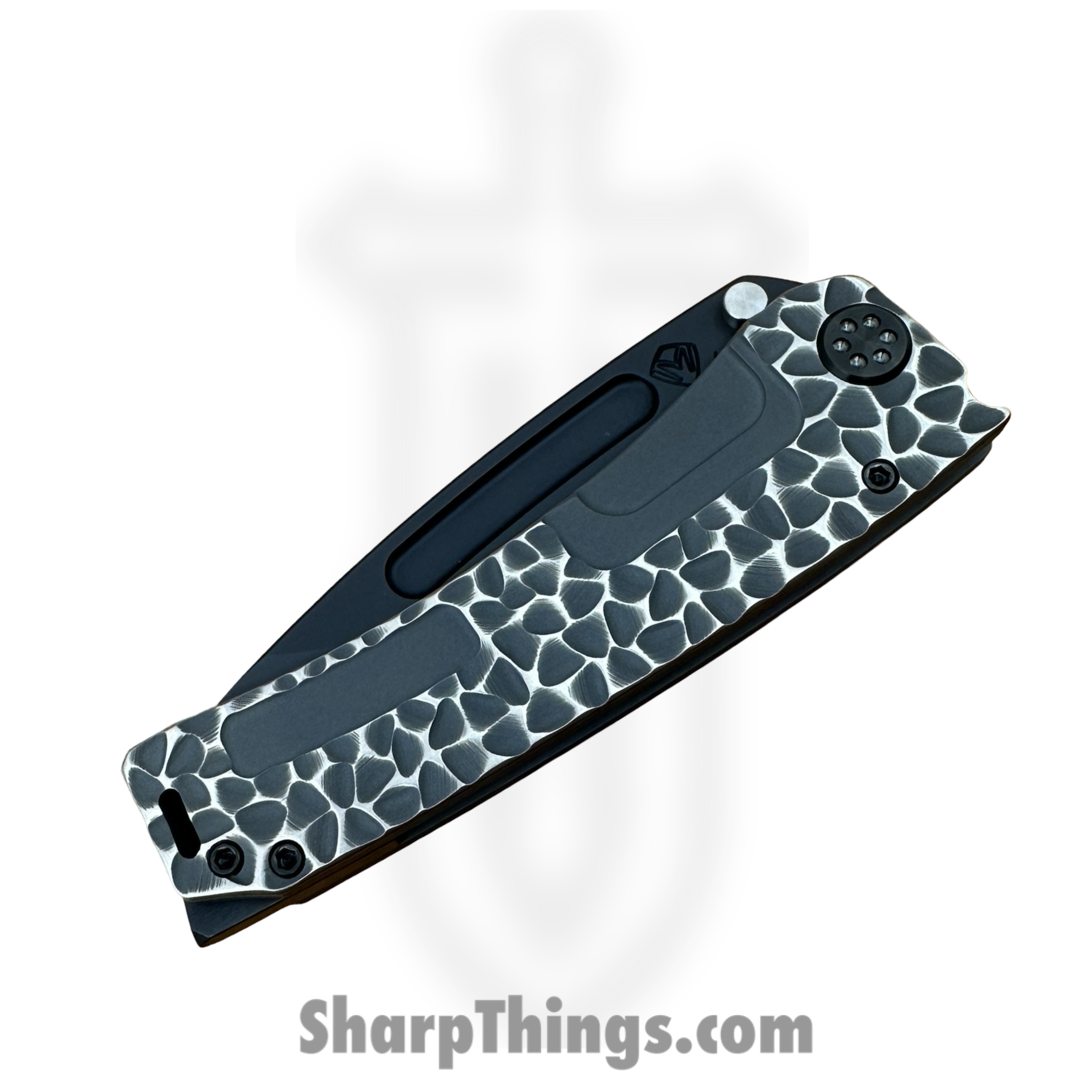 Medford Knife and Tool - 091924D - Marauder-H - Folding Knife - S45VN Coated Drop Point - Titanium "Peaks and Valleys" - Natural - Image 4