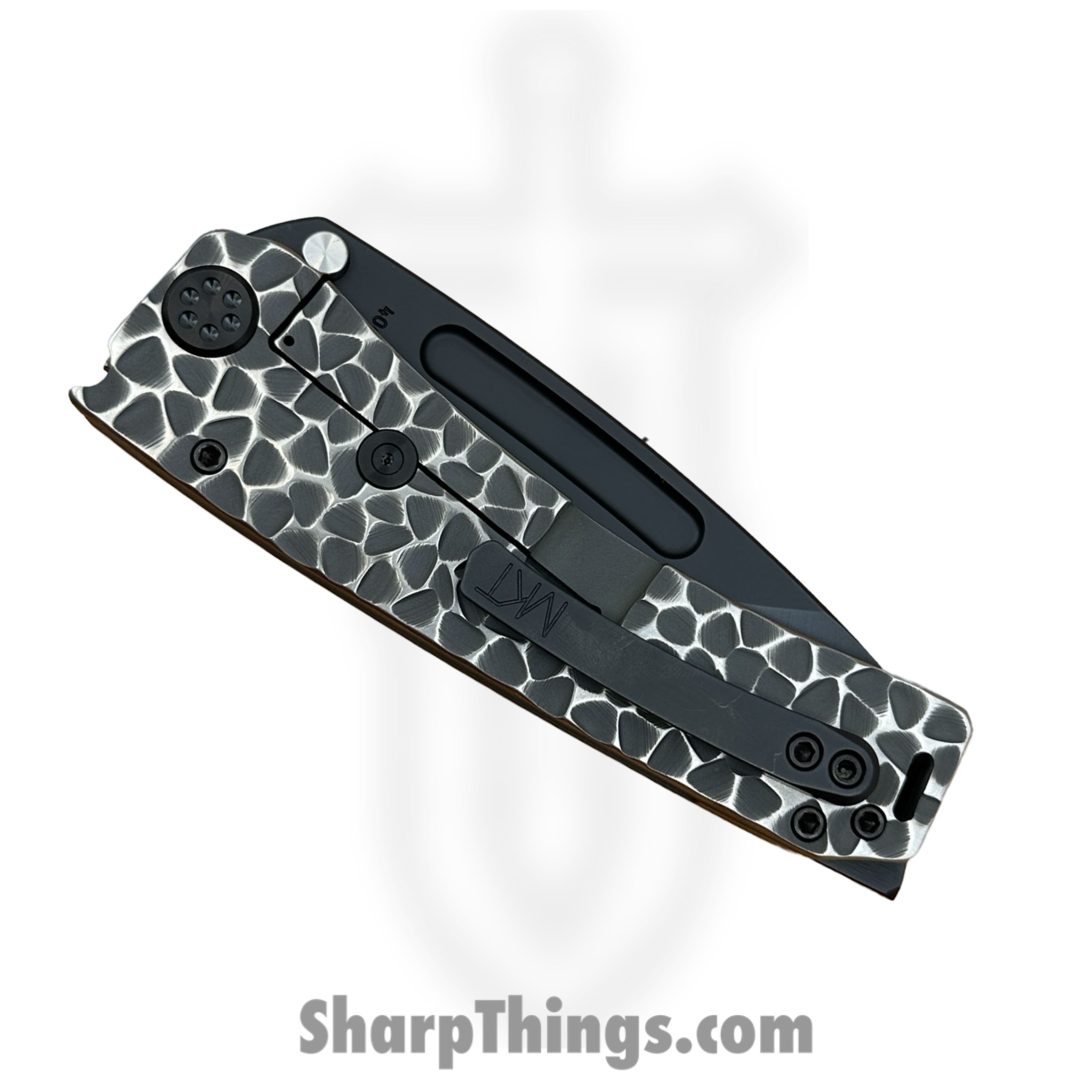 Medford Knife and Tool - 091924D - Marauder-H - Folding Knife - S45VN Coated Drop Point - Titanium "Peaks and Valleys" - Natural - Image 5