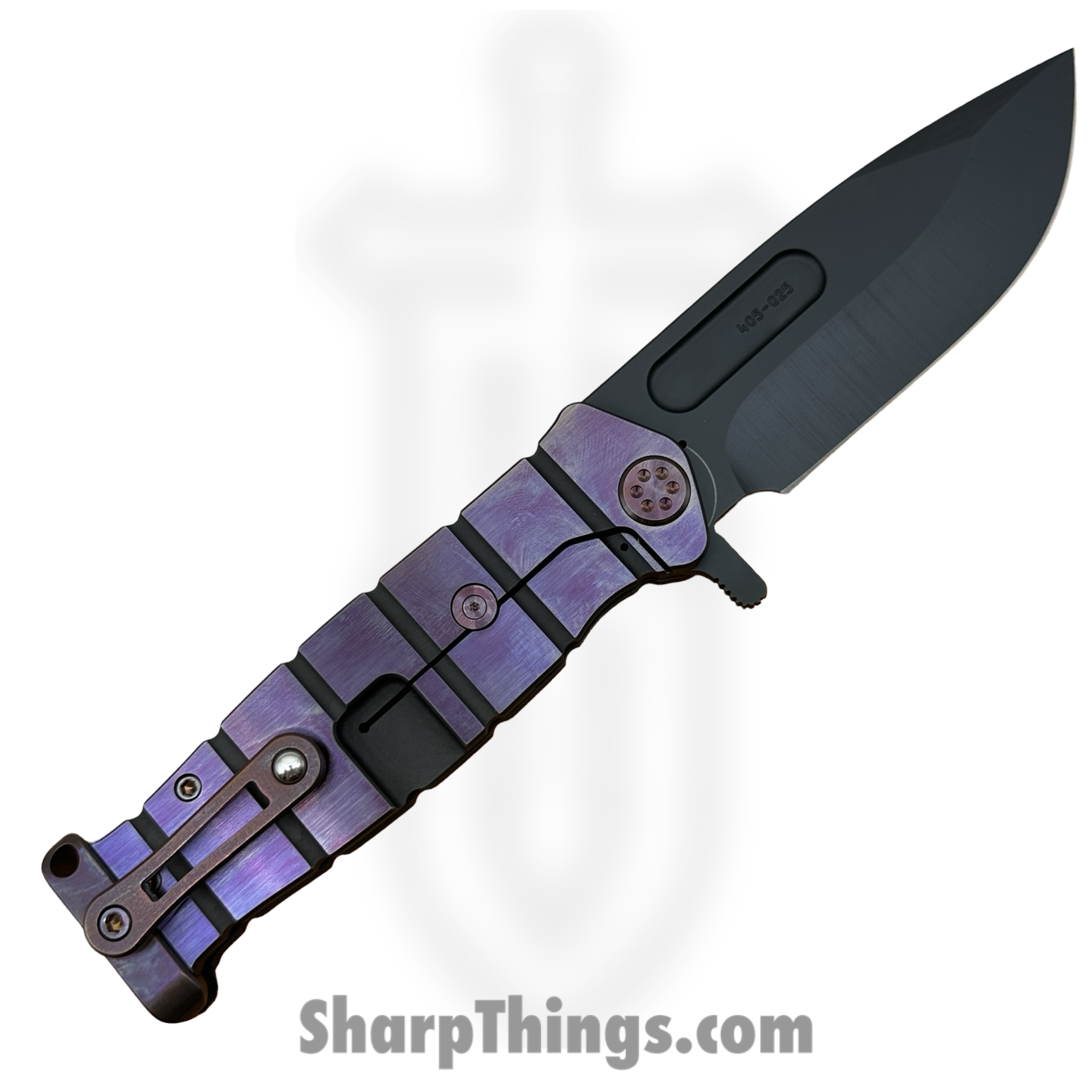 Medford Knife and Tool - 091924F - USMC FF - Folding Knife - S45VN Coated Drop Point - Titanium - Black Violet - Image 2