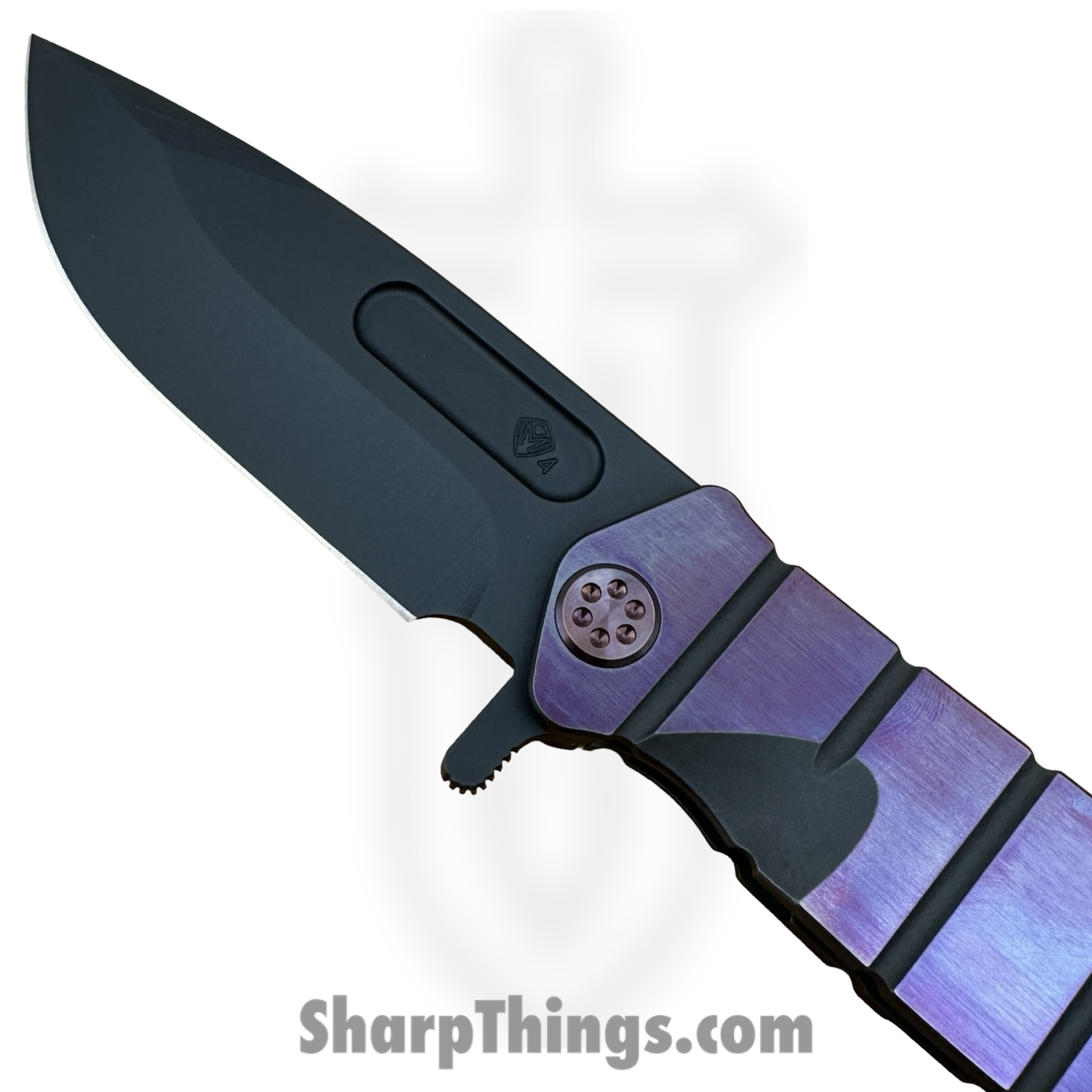 Medford Knife and Tool - 091924F - USMC FF - Folding Knife - S45VN Coated Drop Point - Titanium - Black Violet - Image 3