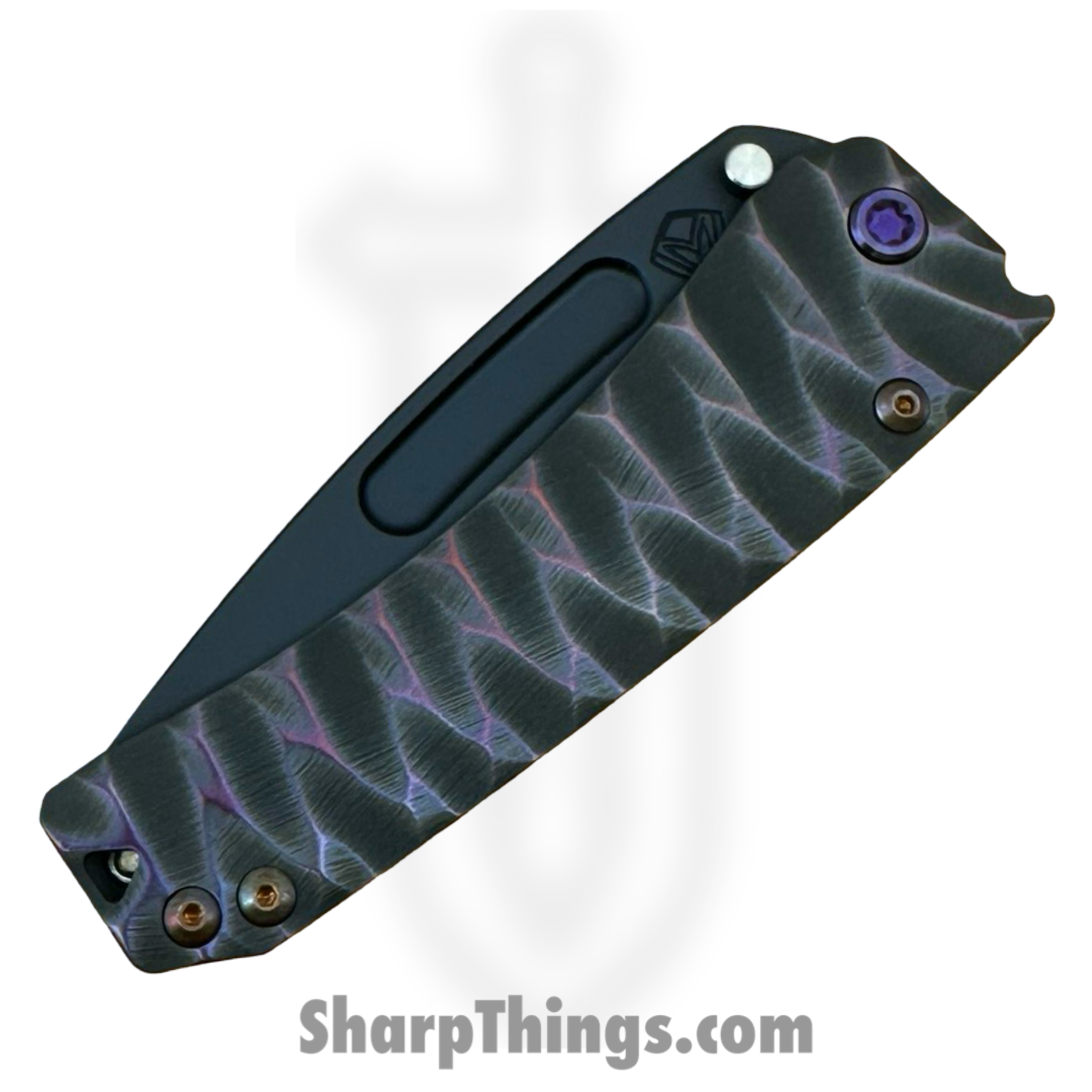 Medford Knife and Tool - 091924H - Slim Midi - Folding Knife - S45VN Coated Tanto - Titanium "Predator" - Black Violet - Image 4