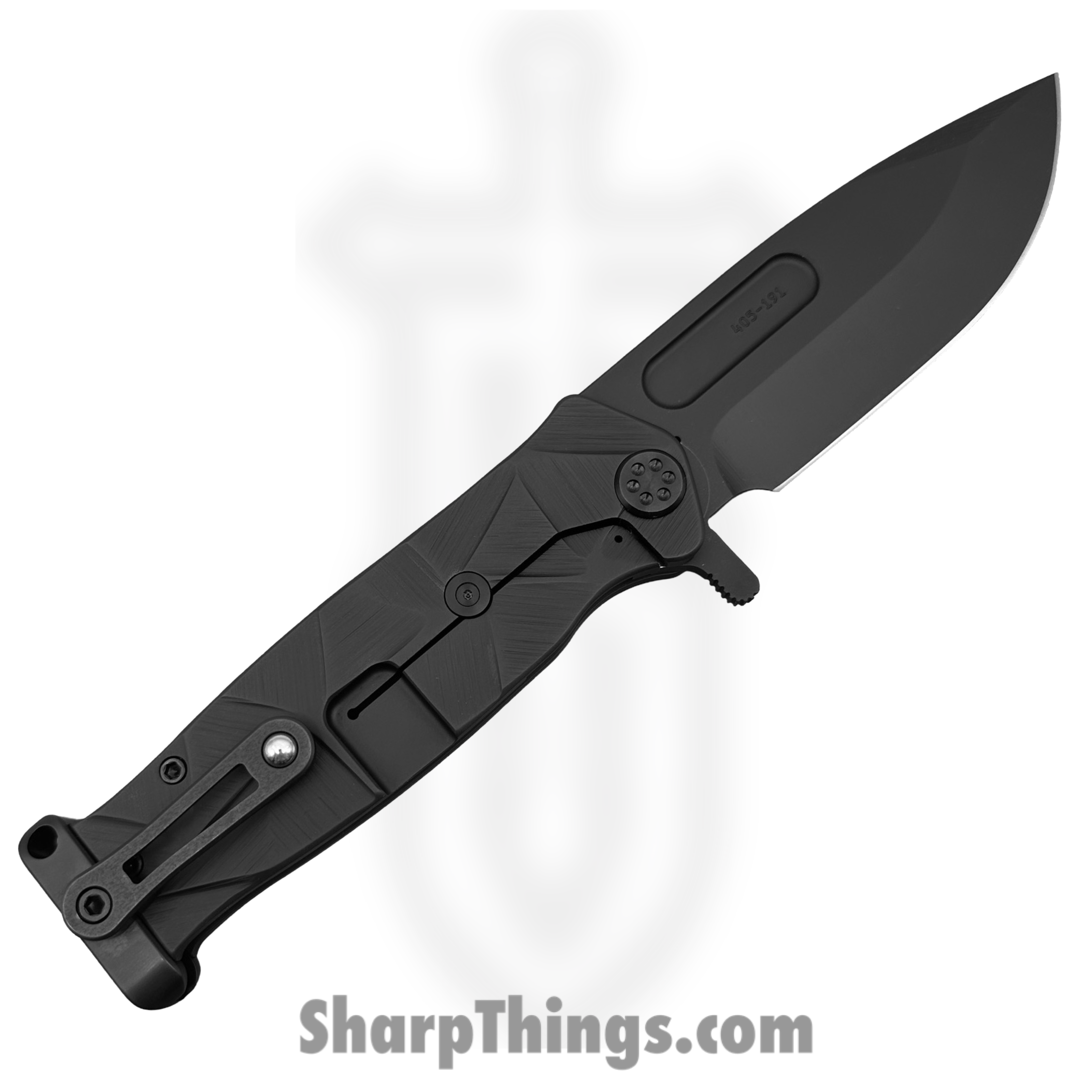 Medford Knife and Tool - 091924I - USMC FF - Folding Knife - S45VN Coated Drop Point - Titanium "Stained Glass" - Black - Image 2
