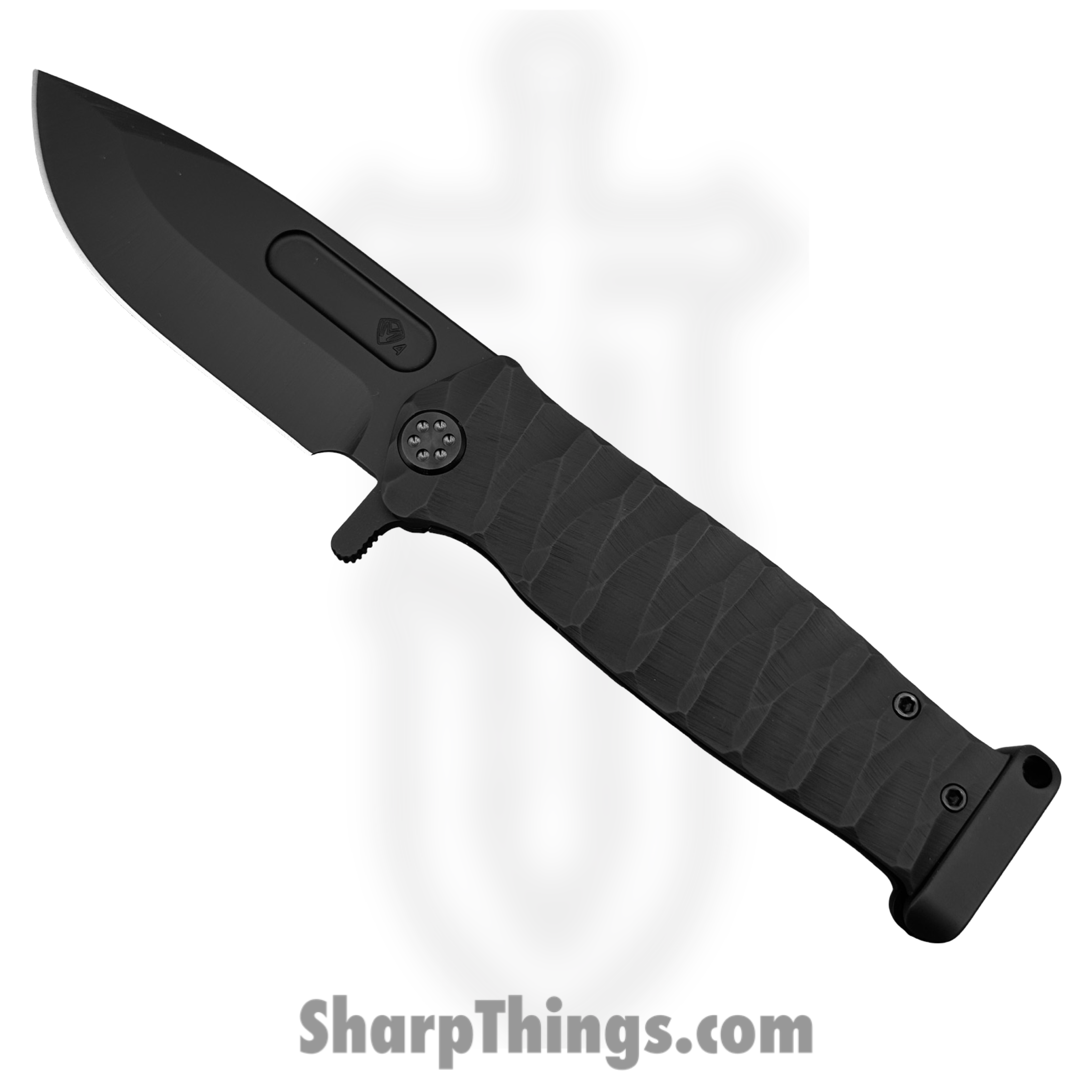 Medford Knife and Tool - 091924J - USMC FF - Folding Knife - S45VN Coated Drop Point - Titanium "Predator" - Black