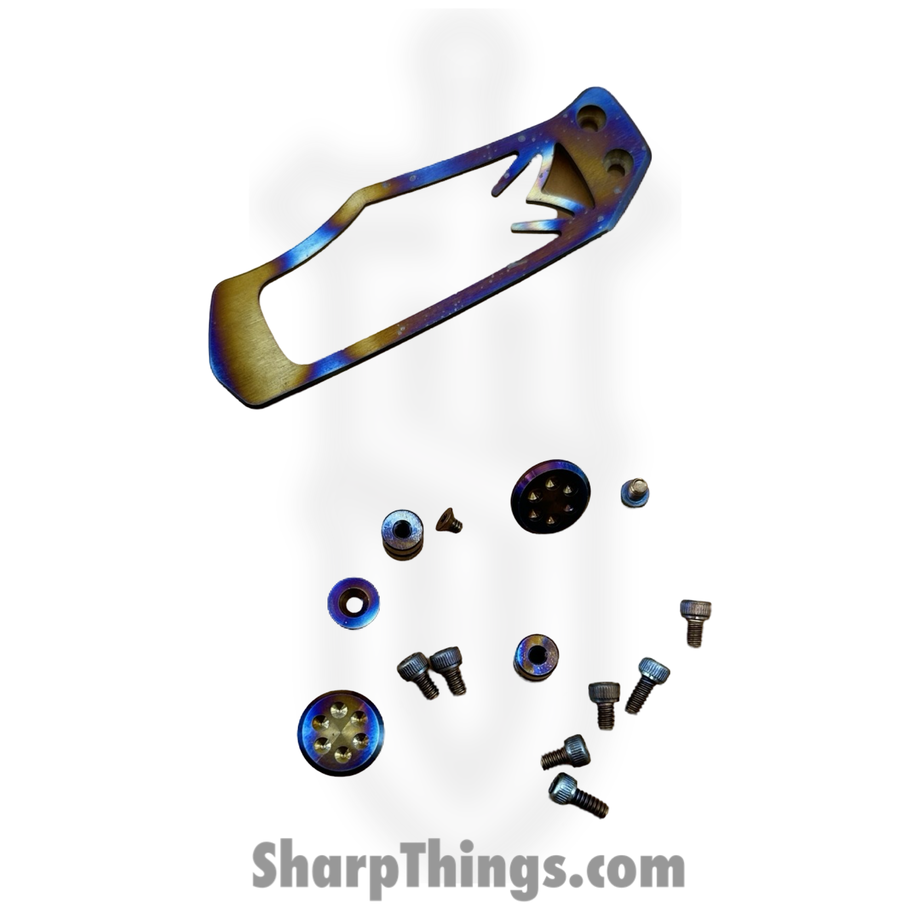 Medford Knife and Tool - 091924K - Marauder-H - Folding Knife - S45VN Tumbled Tanto - Titanium "Cracked Glass" - Multi - Image 6