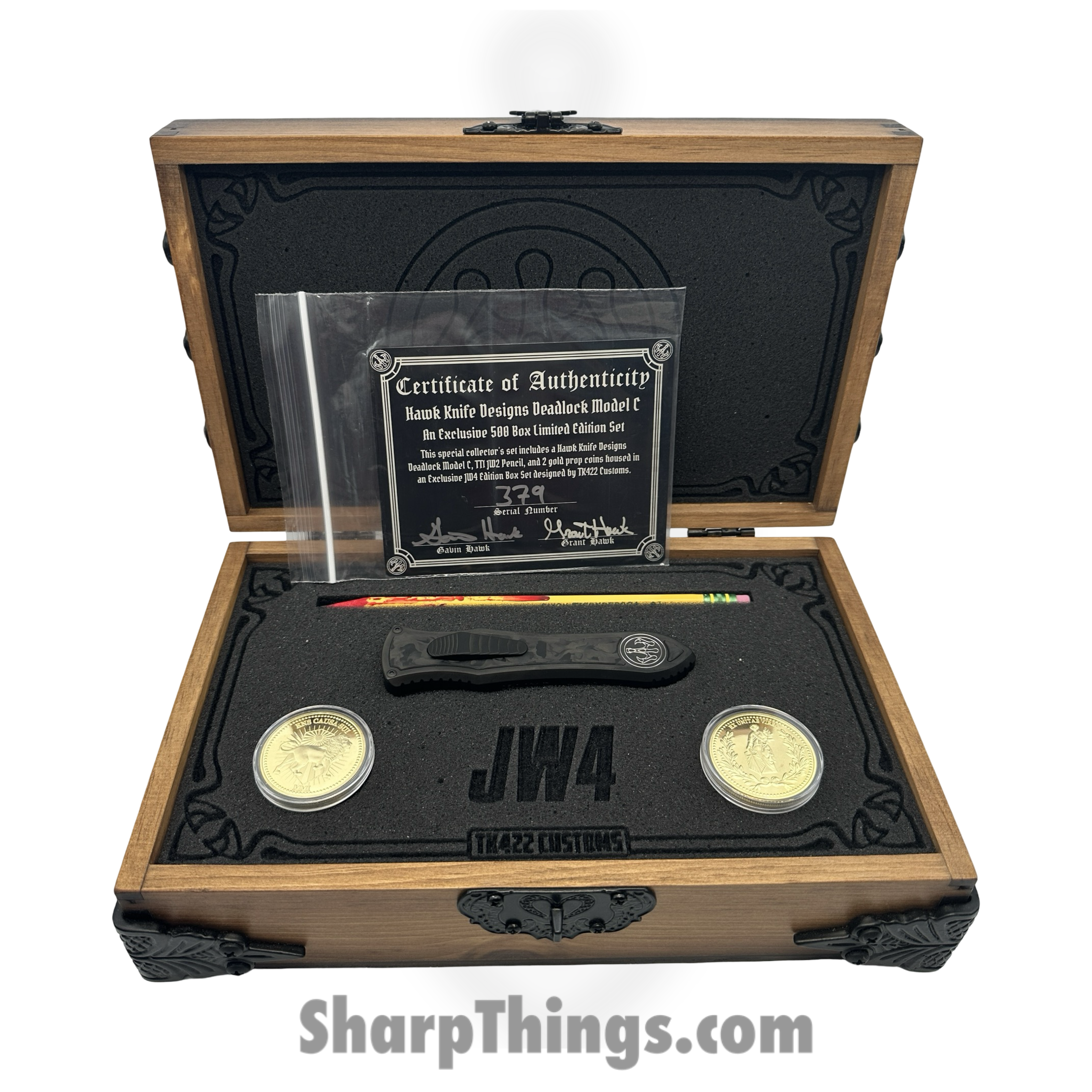 Hawk Knife - HKDLCLE - Deadlock Model C - LE John Wick Box Set - OTF Auto - 20CV DLC Dagger - Ti and Cf