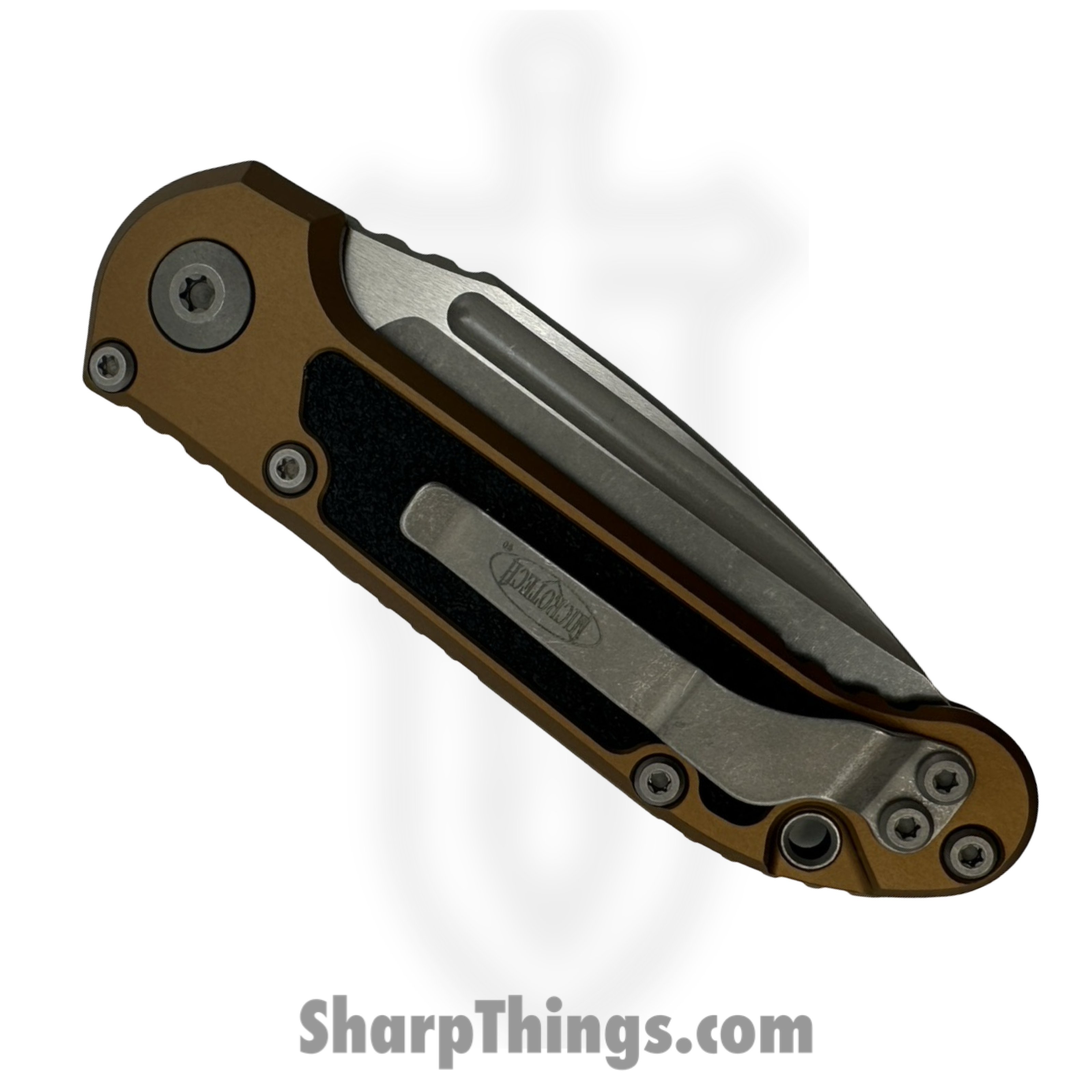 Microtech - 1135-11APTA - L.U.D.T. Gen III - Automatic Knife - M390MK Apocalyptic Drop Point P/S - 6061-T6 Aluminum - Tan - Image 3
