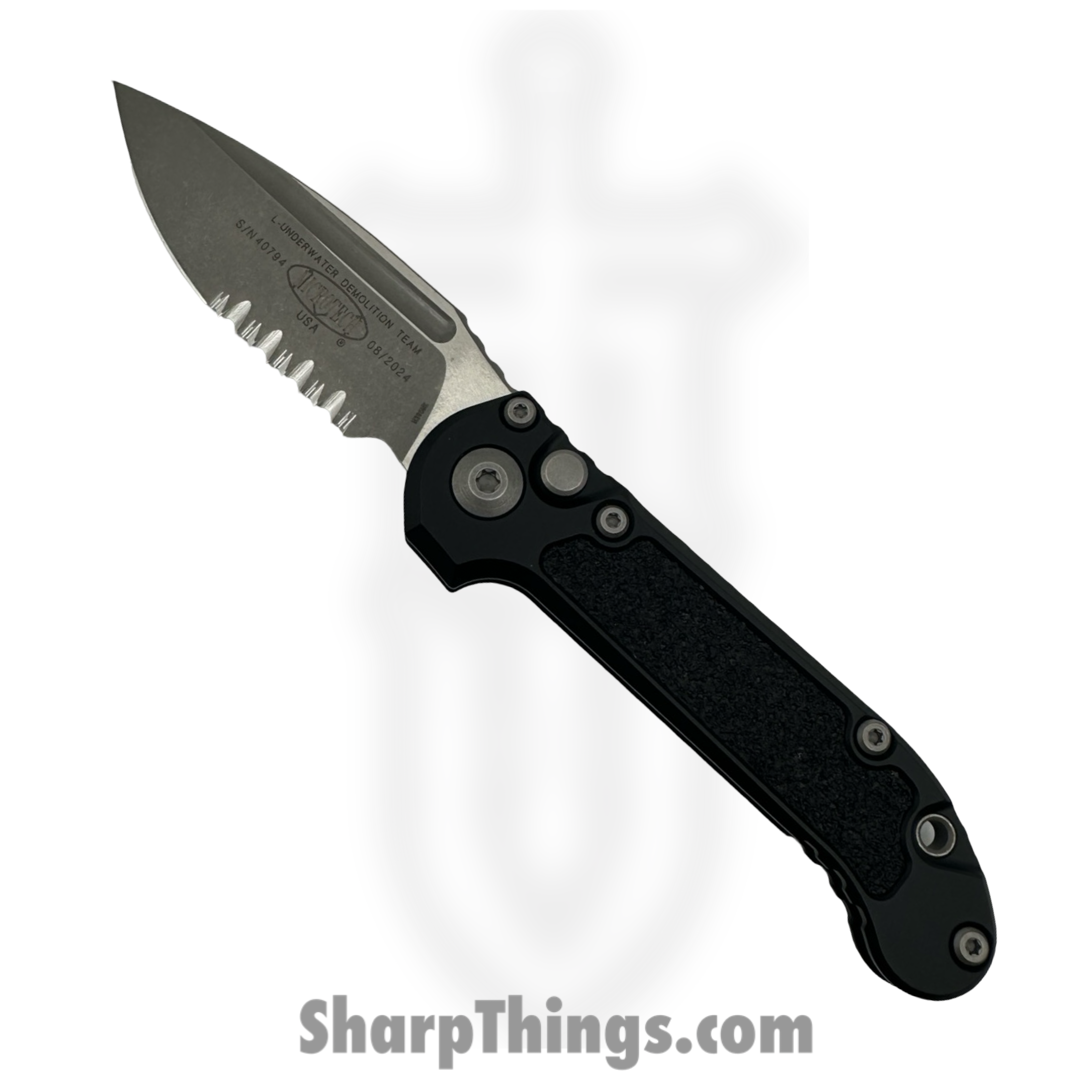 Microtech - 1135-11AP - L.U.D.T. Gen III - Automatic Knife - M390MK Apocalyptic Drop Point P/S - 6061-T6 Aluminum - Black