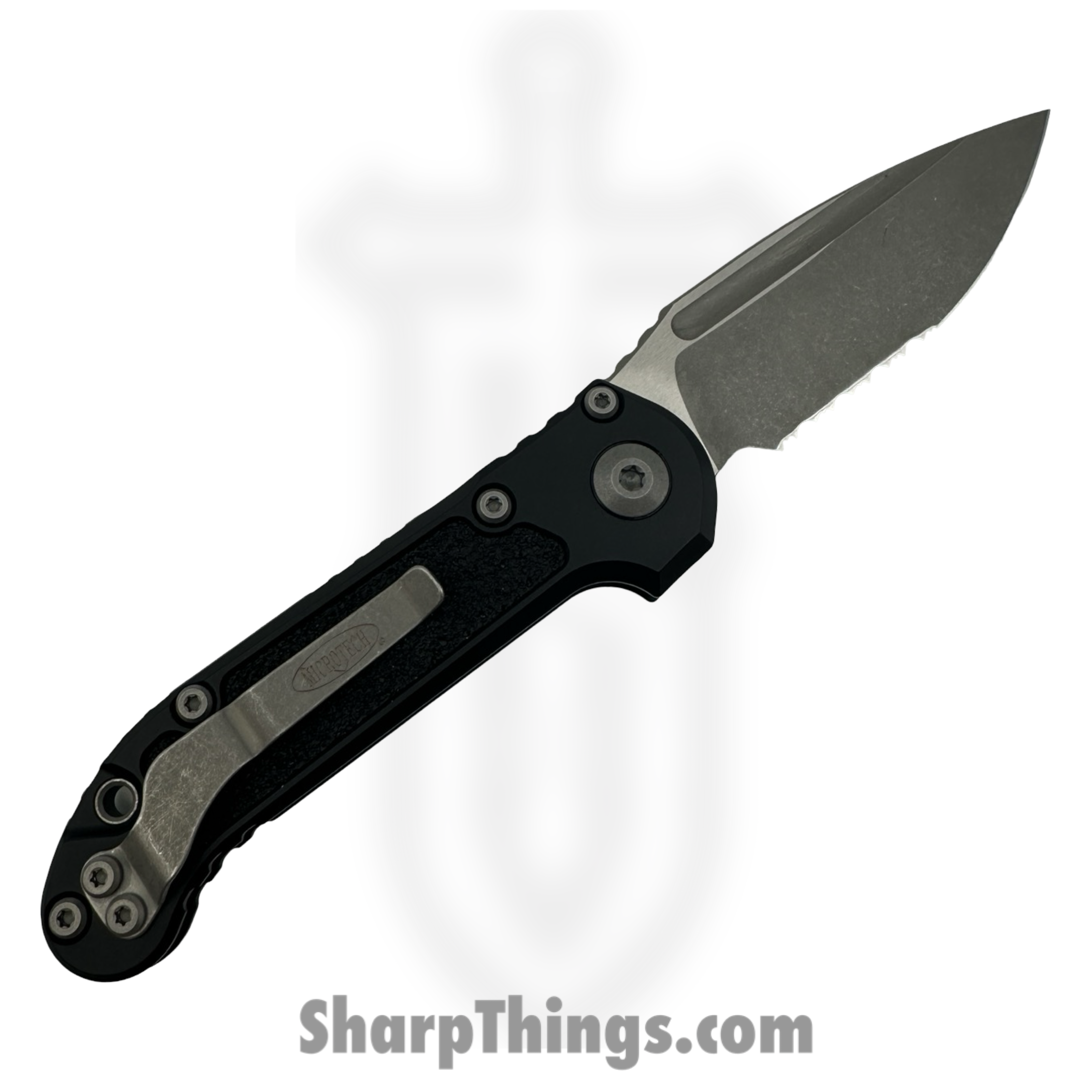 Microtech - 1135-11AP - L.U.D.T. Gen III - Automatic Knife - M390MK Apocalyptic Drop Point P/S - 6061-T6 Aluminum - Black - Image 2