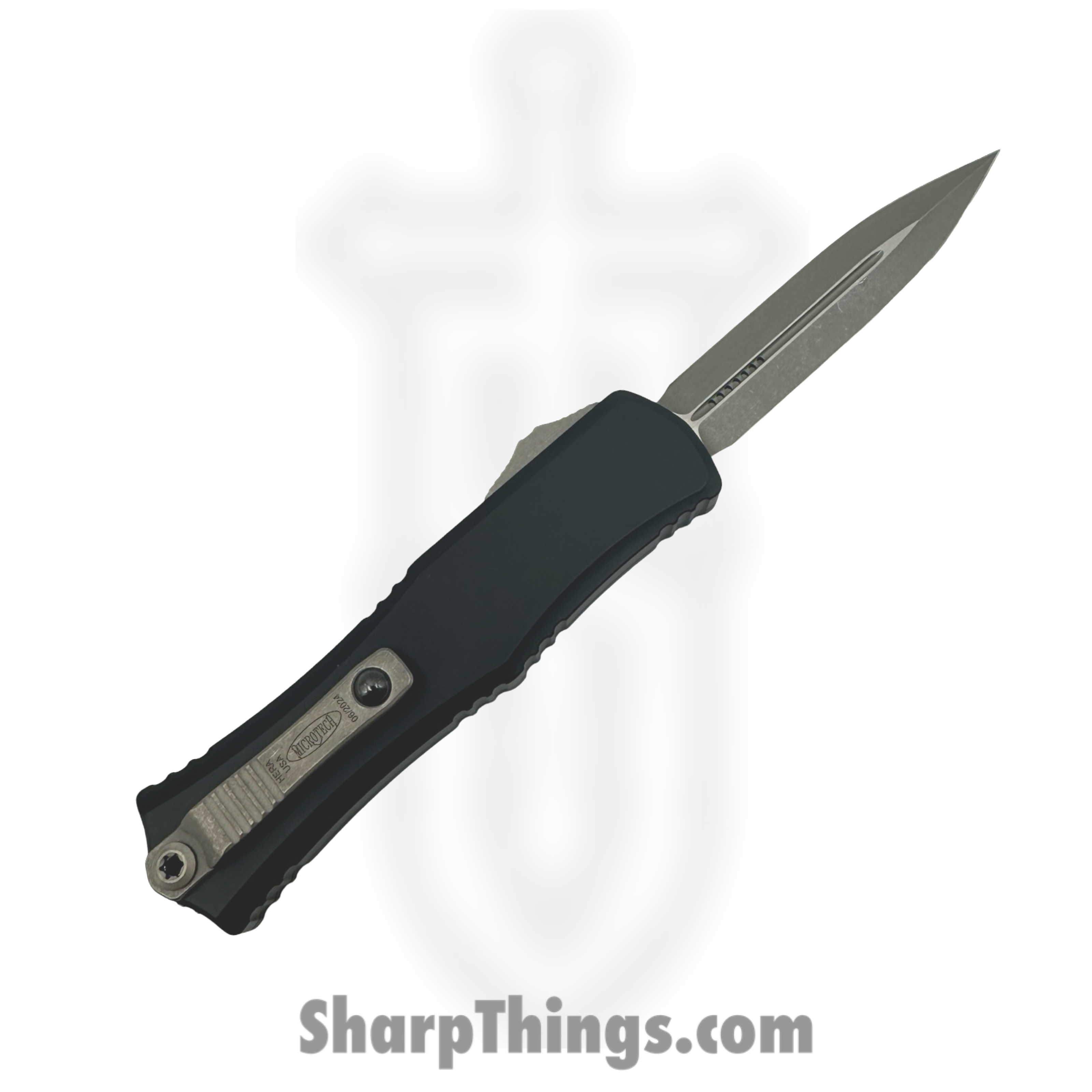 Microtech - 1702M-10AP - Hera II Mini - OTF Auto - M390MK Apocalyptic Dagger - 6061-T6 Aluminum - Black - Image 2