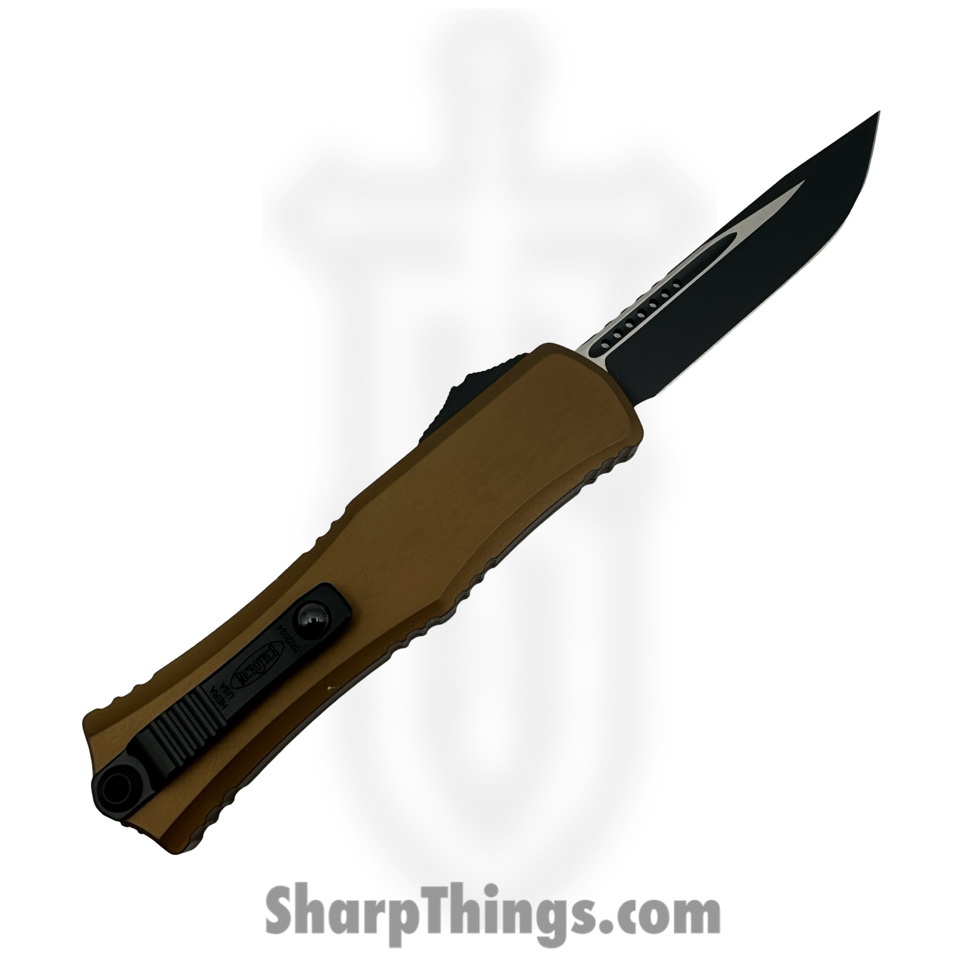 Microtech - 1703M-1TA - Hera II Mini - OTF Auto - M390MK Two Tone Drop Point - 6061-T6 Aluminum - Tan - Image 2