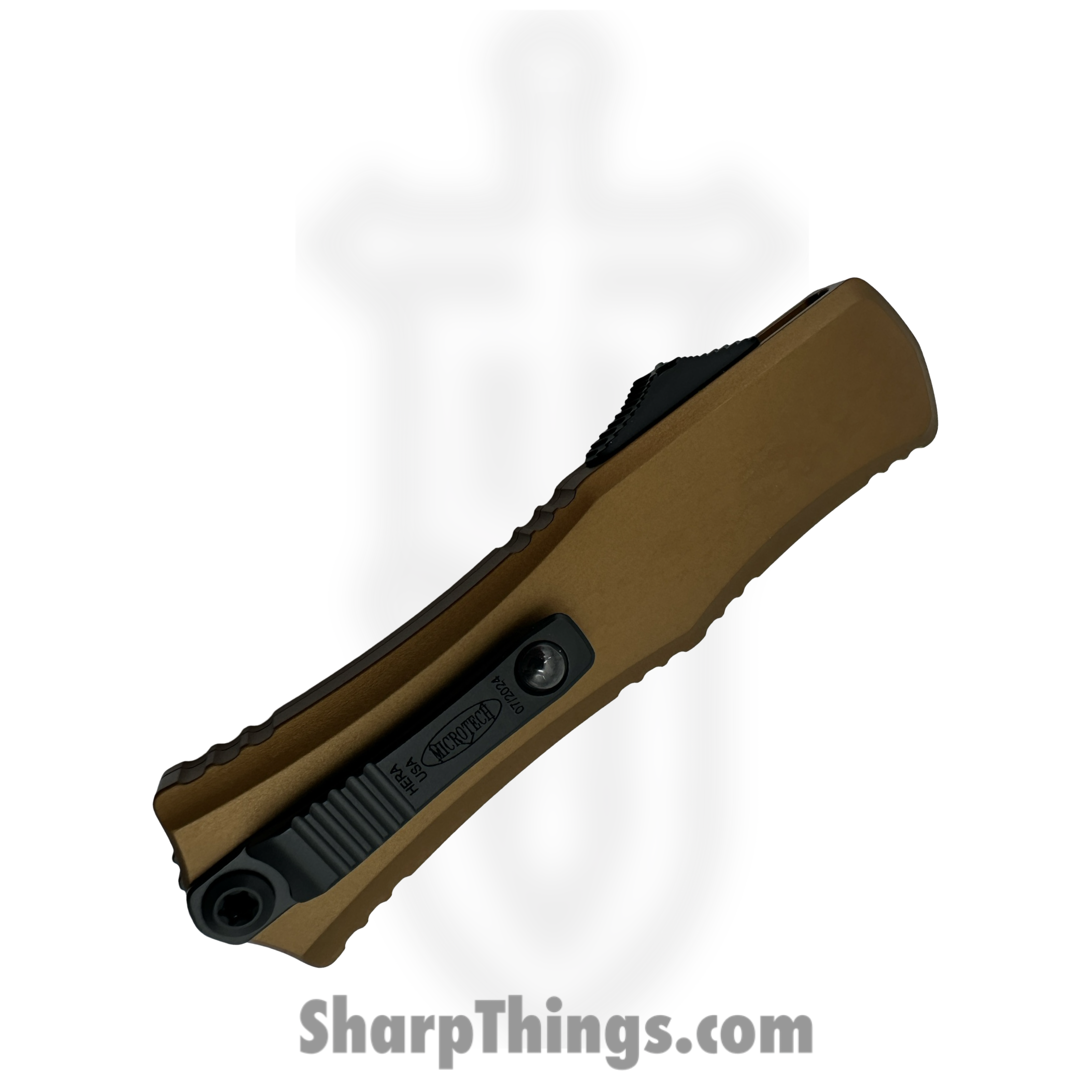 Microtech - 1703M-1TA - Hera II Mini - OTF Auto - M390MK Two Tone Drop Point - 6061-T6 Aluminum - Tan - Image 4
