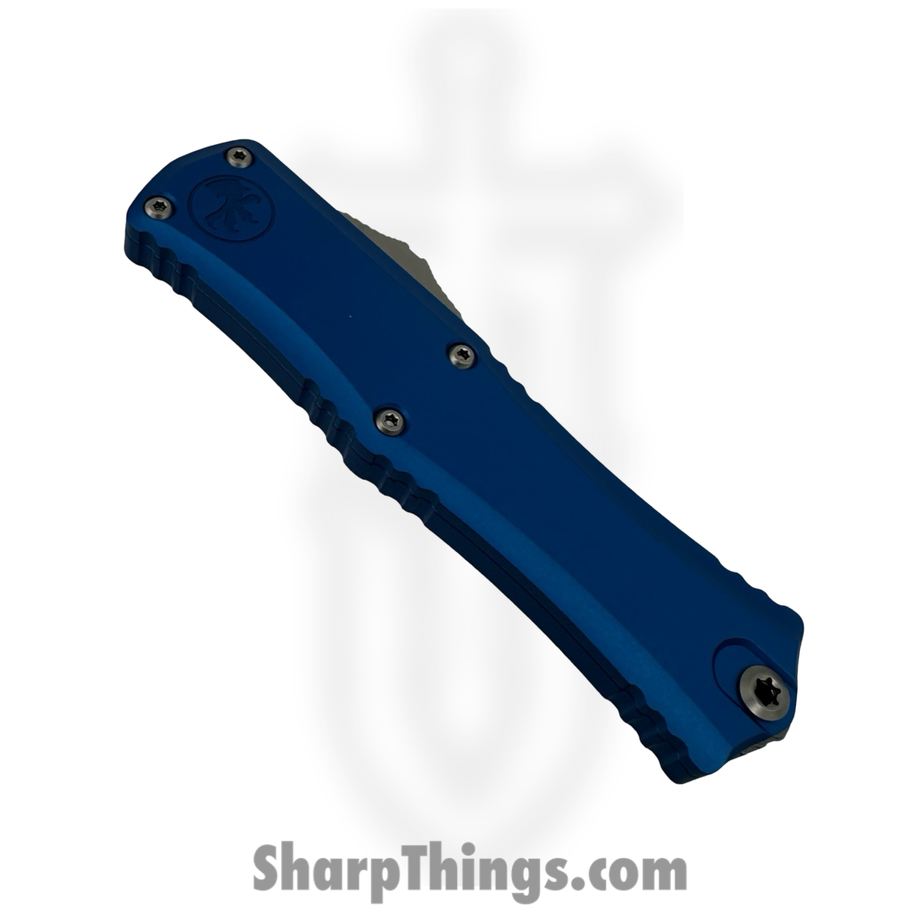 Microtech - 1703M-4BL 30 - Hera II Mini 30th Anniversary - OTF Auto - M390MK Satin Drop Point - 6061-T6 Aluminum - Blue - Image 4