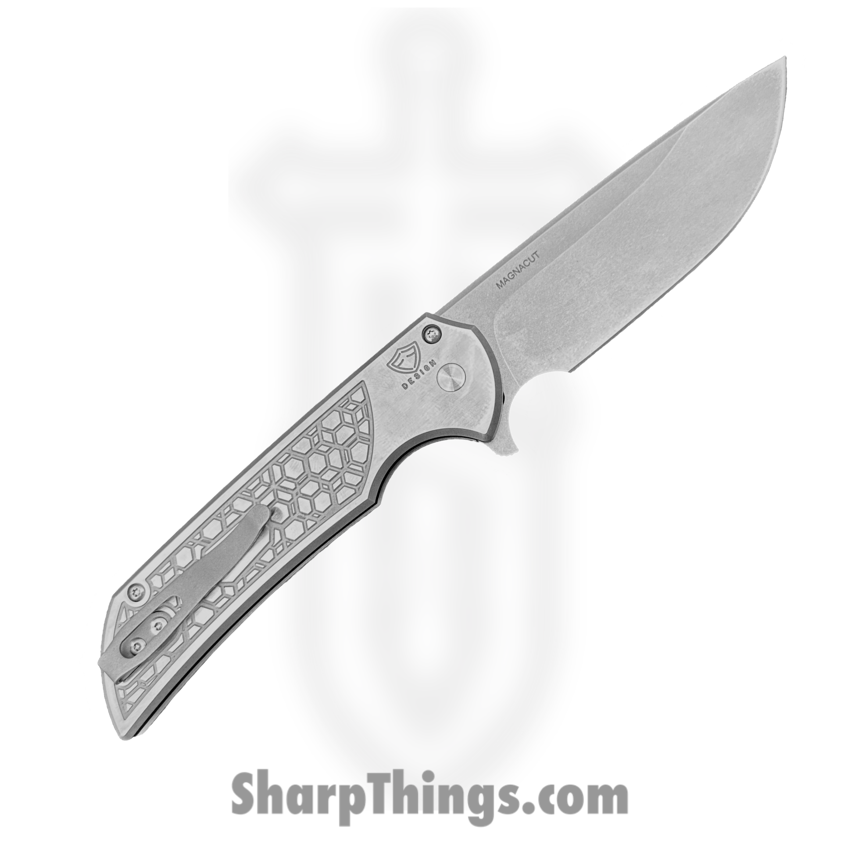 ProTech - 2024 Mordax Custom 002 - Mordax - Folding Knife - CPM MagnaCut Stonewash Drop Point - 17-4 SS Gridlock Texture - Natural - Image 2