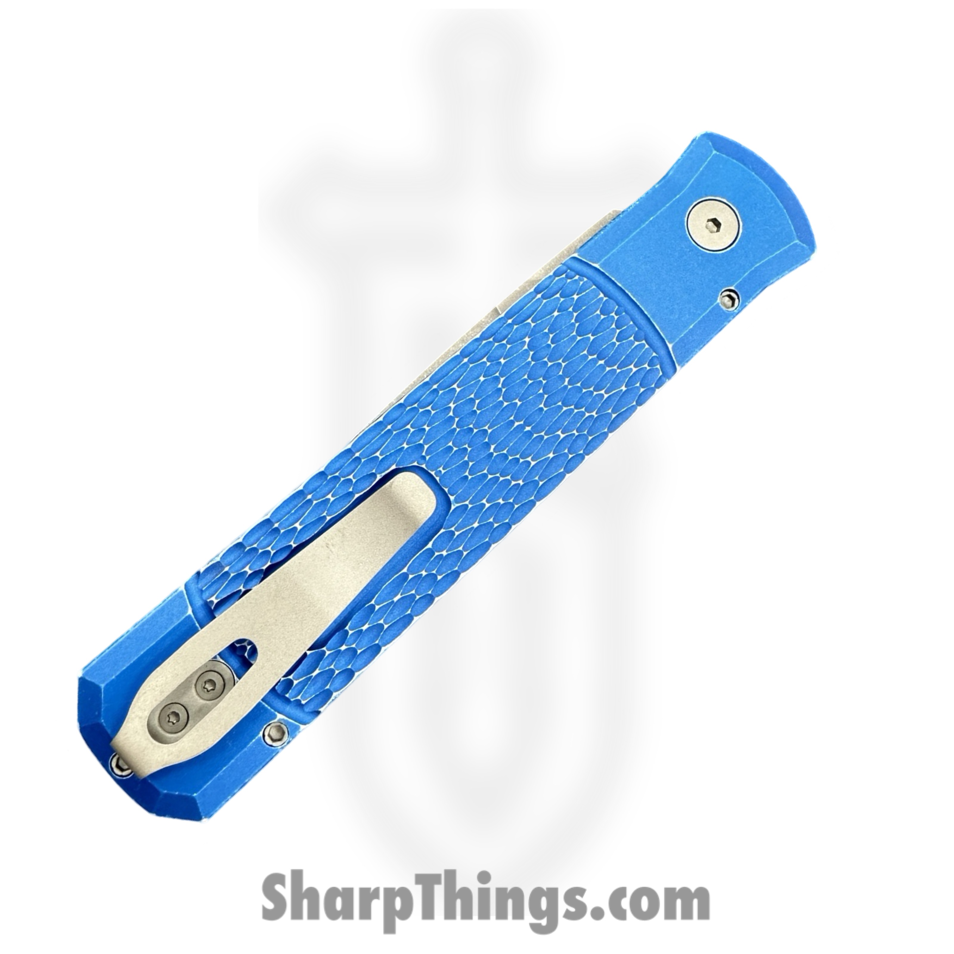 ProTech - 926-LHAWBW BLUE - Godfather LF - Automatic Knife - 154CM Acid Wash Spear Point - Aluminum Battleworn - Blue - Image 4