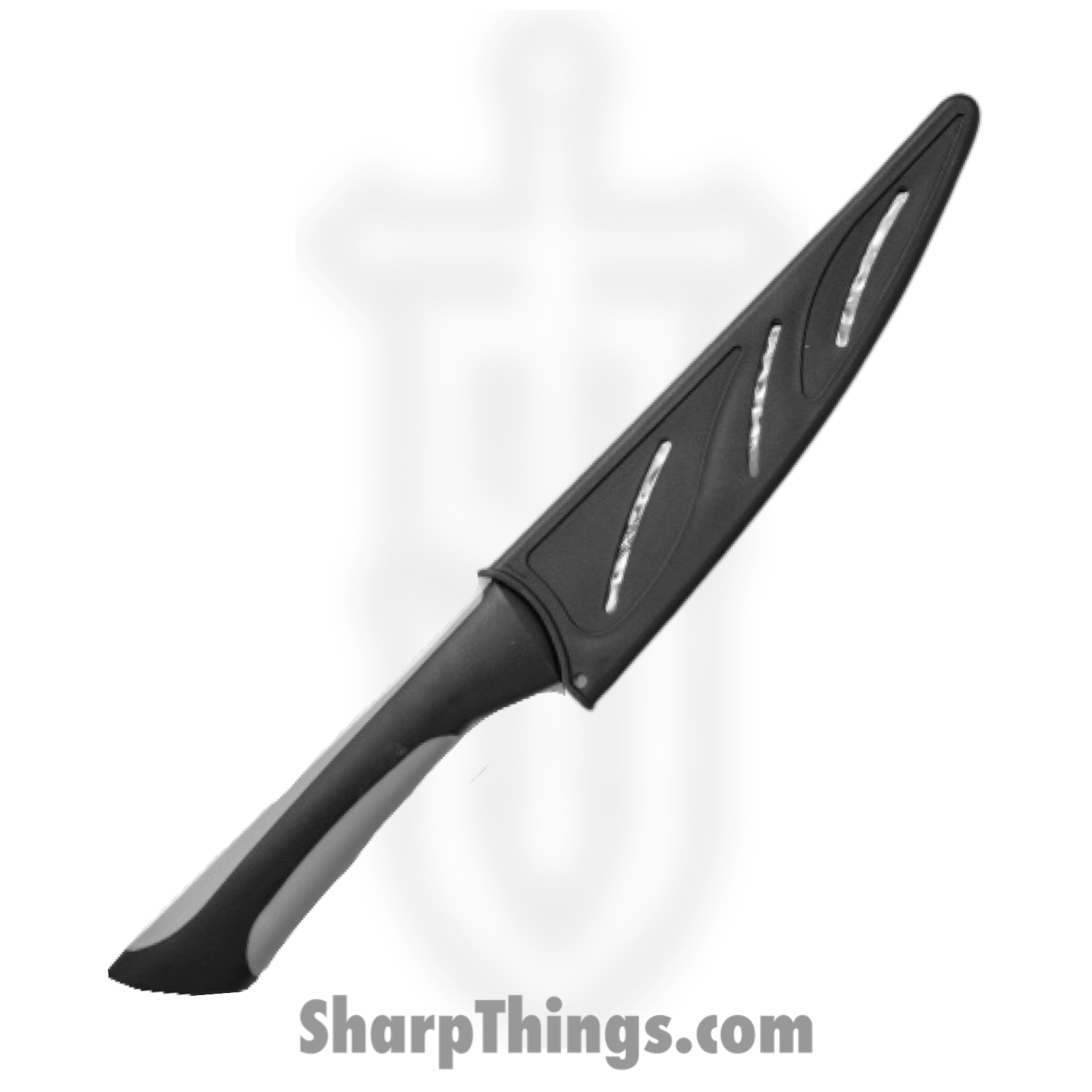 Kai - AB7061 - Luna Multi-Utility with Sheath - Fixed Blade Knife - 1.4116 Stainless Hammered Clip Point - Polypropylene - Black Gray - Image 2