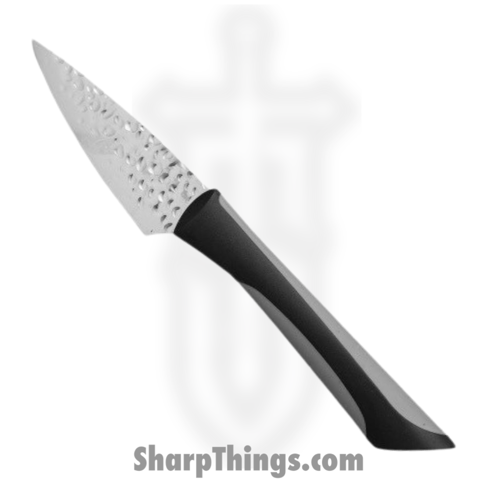 Kai - AB7068 - Luna Pairing with Sheath - Fixed Blade Knife - 1.4116 Stainless Hammered Drop Point - Polymer - Black Gray