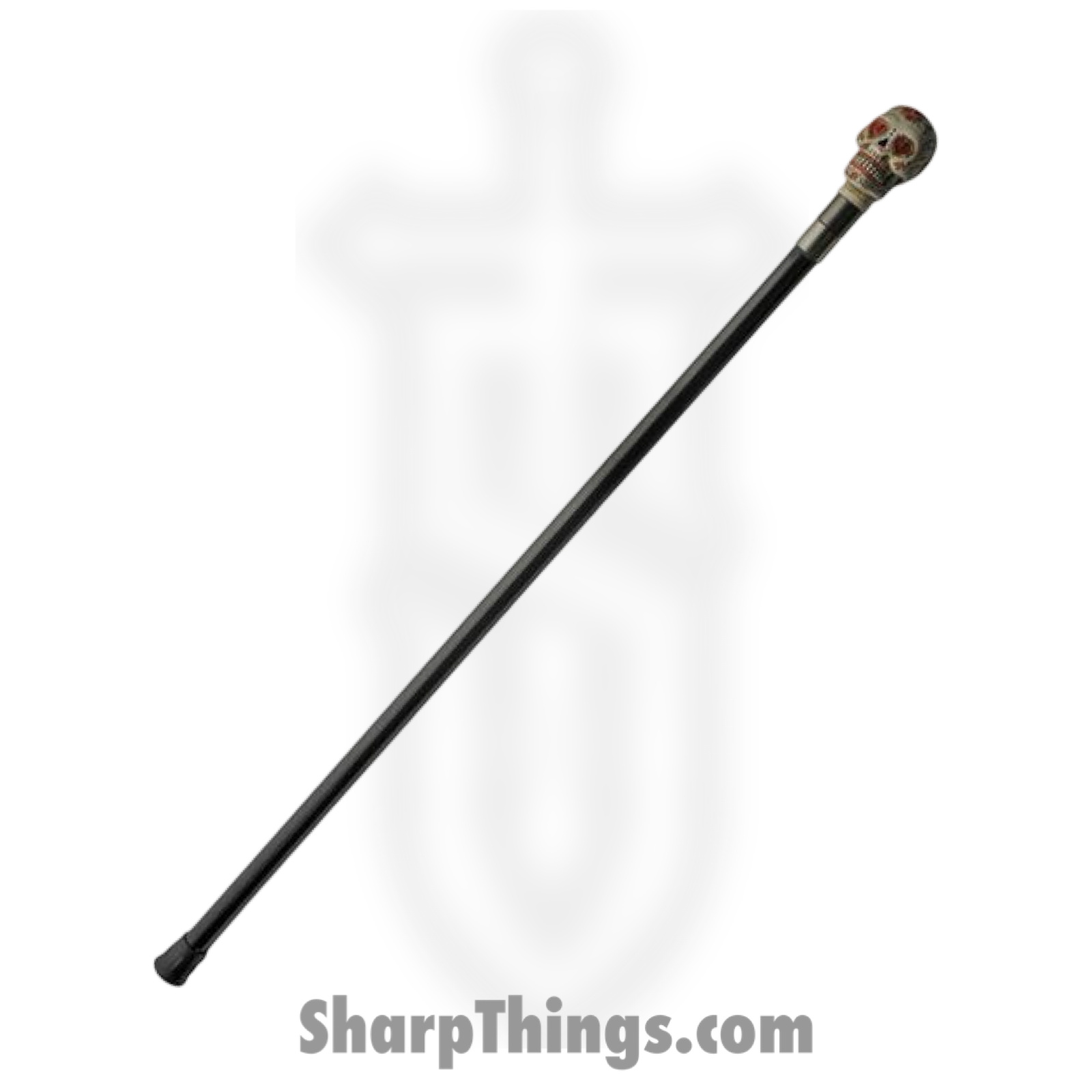 CMP - CN926935 - Sugar Skull Cane Sword - Fixed Blade Knife - Stainless Stonewash - Resin - Black - Image 2