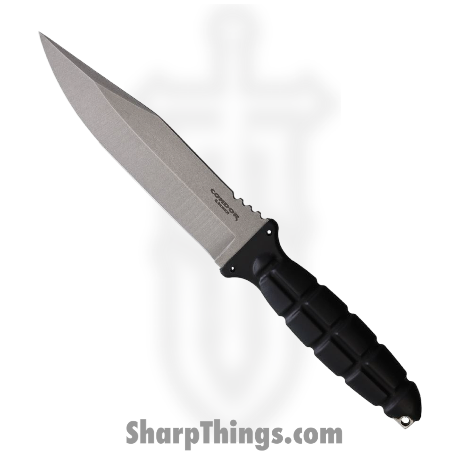 Condor Tool & Knife - CTK183463SS - Escort - Fixed Blade Knife - 420 HC Stonewash Spear Point - Polypropylene - Black