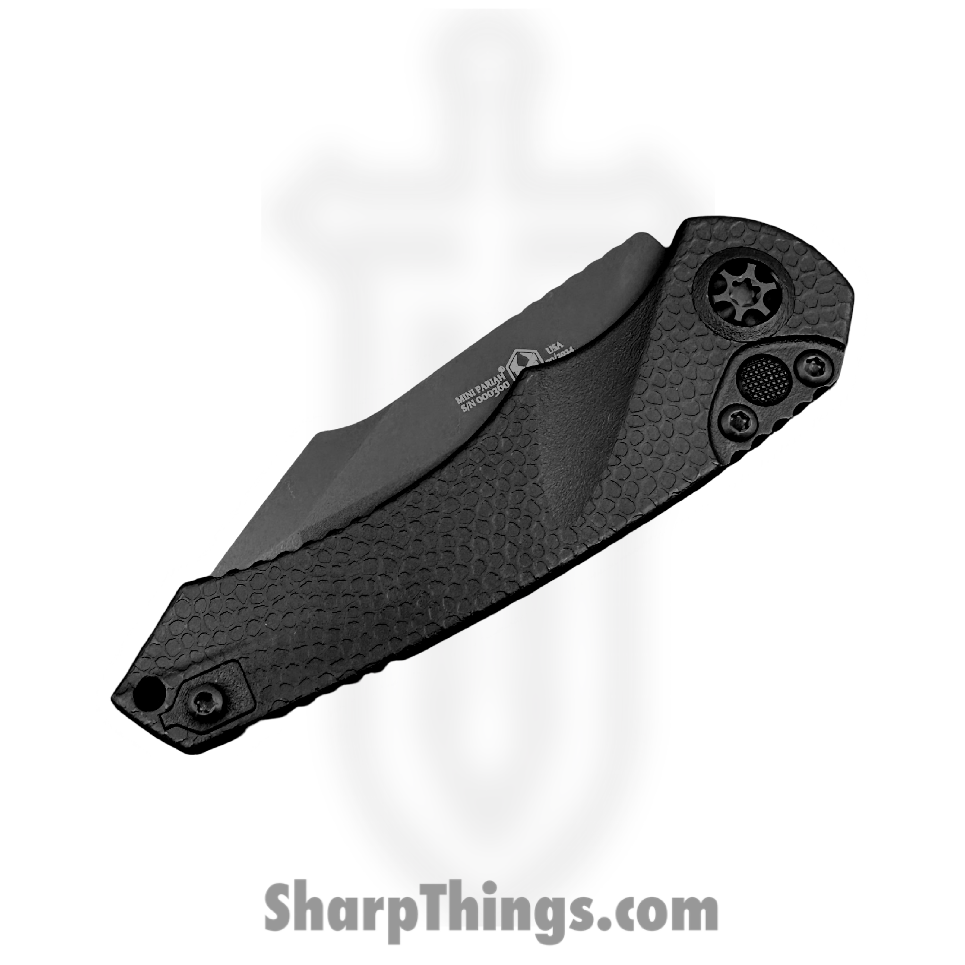 Heretic Knives - H055-4A-T - Mini Pariah Auto - Automatic Knife - CPM MagnaCut Coated Tanto - Polymer - Black - Image 3