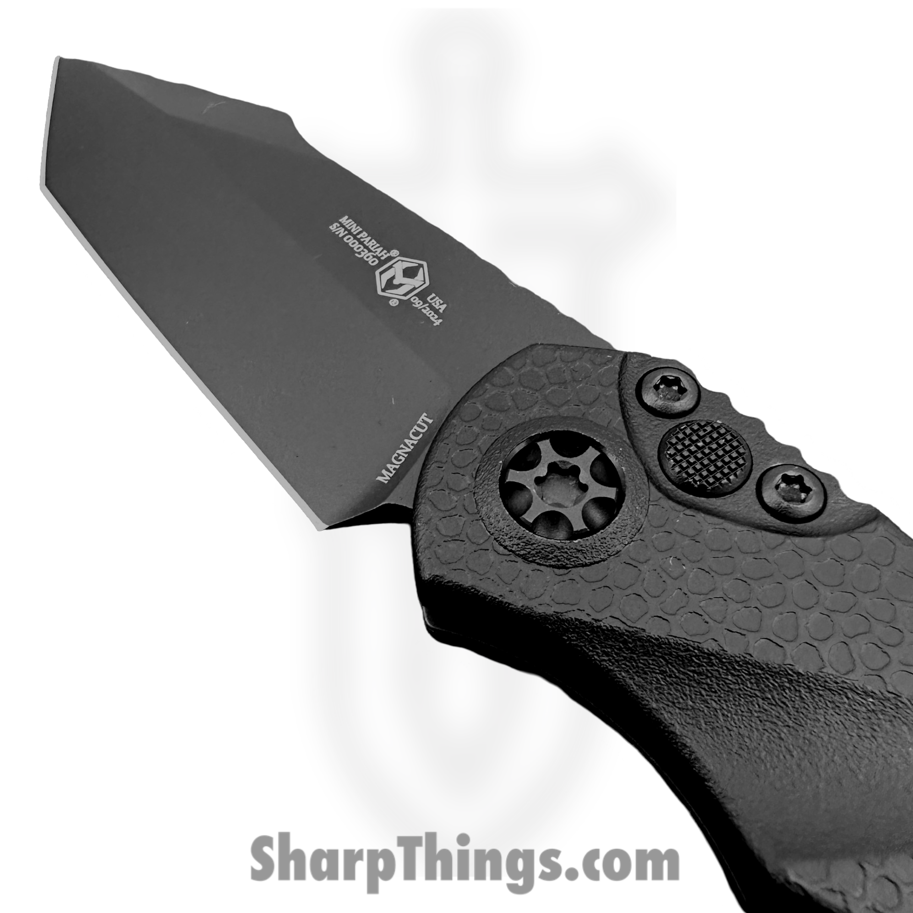 Heretic Knives - H055-4A-T - Mini Pariah Auto - Automatic Knife - CPM MagnaCut Coated Tanto - Polymer - Black - Image 5