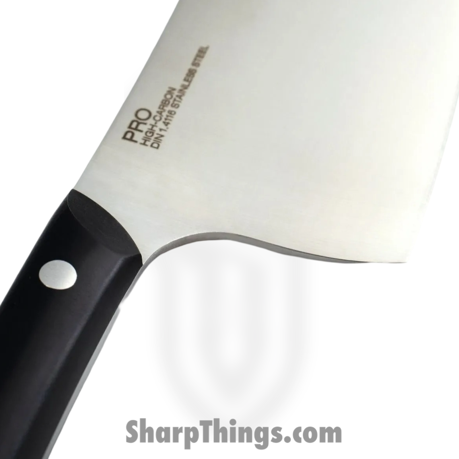Kai - HT7067 - Pro Cleaver 7" - Fixed Blade Knife - 1.4116 Stainless Stonewash Cleaver - POM - Black - Image 3